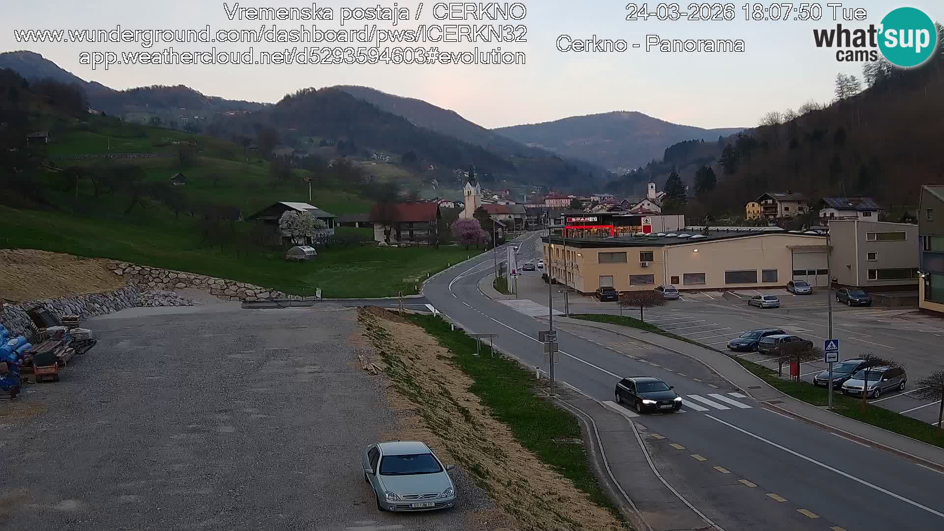Cerkno city entrance Live Webcam