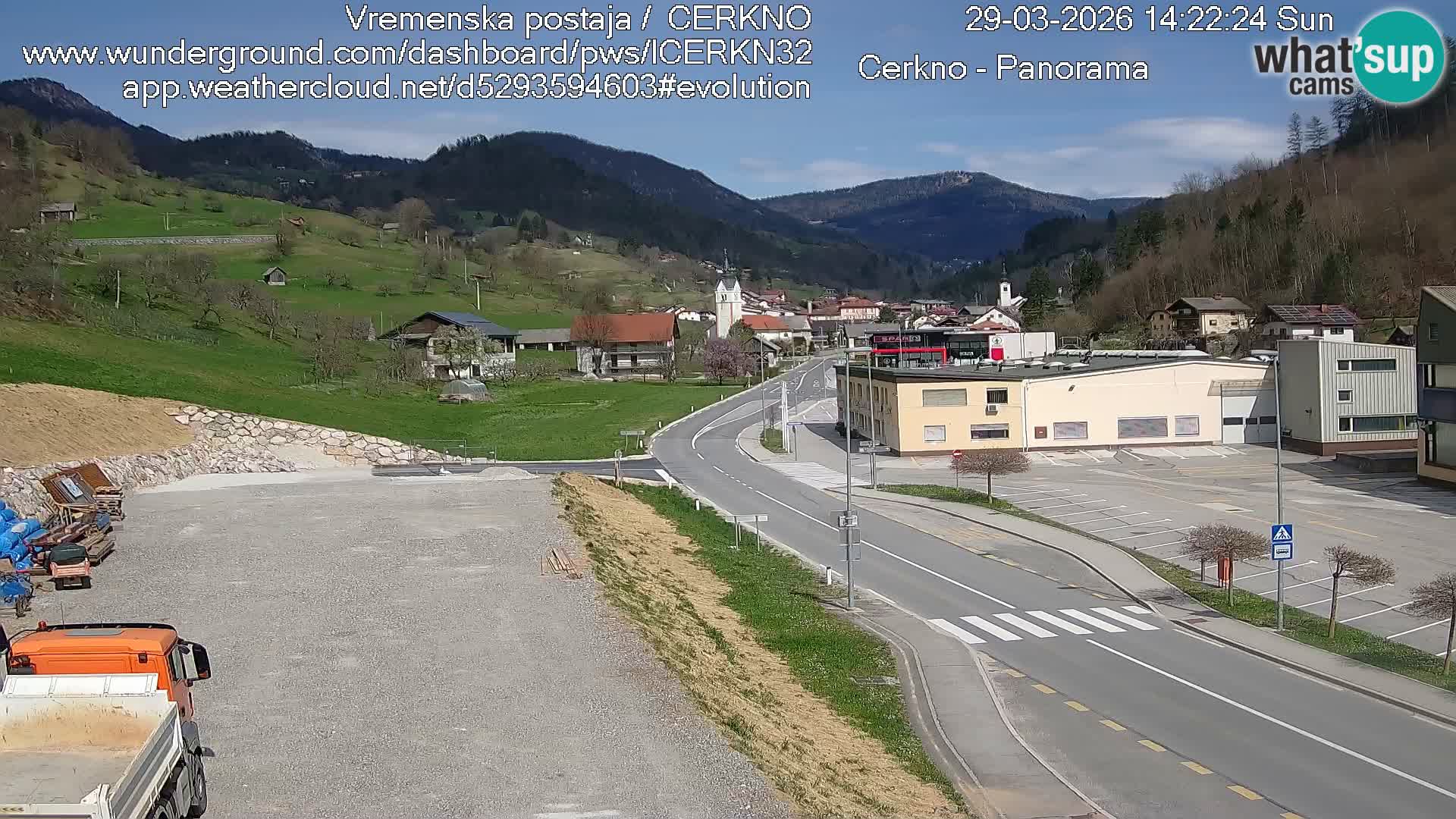 Cerkno city entrance Live Webcam