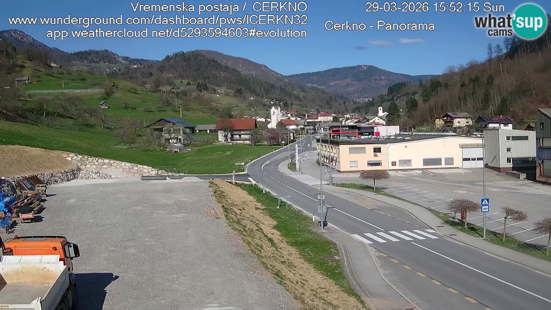 Cerkno city entrance Live Webcam