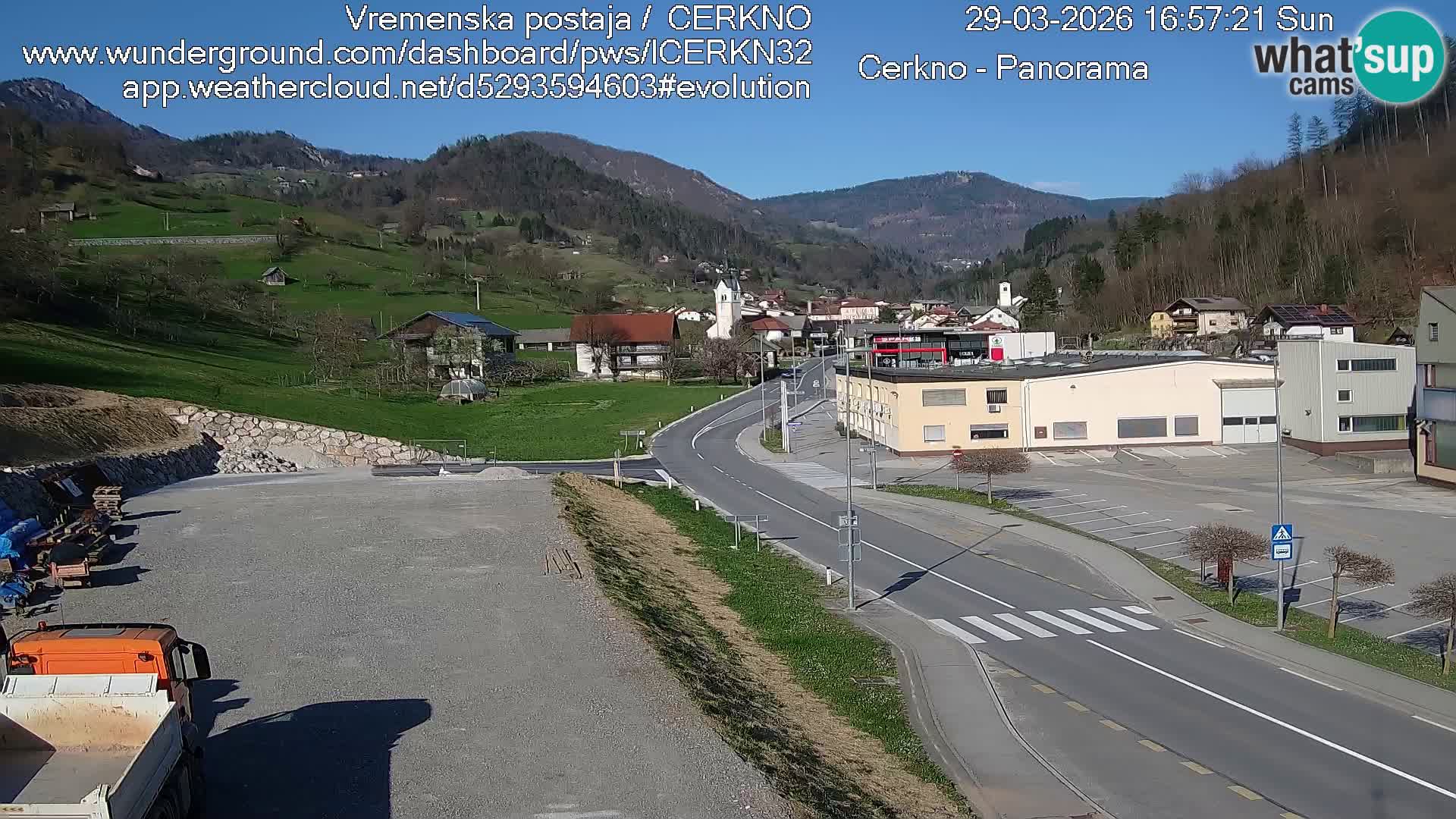 Cerkno city entrance Live Webcam