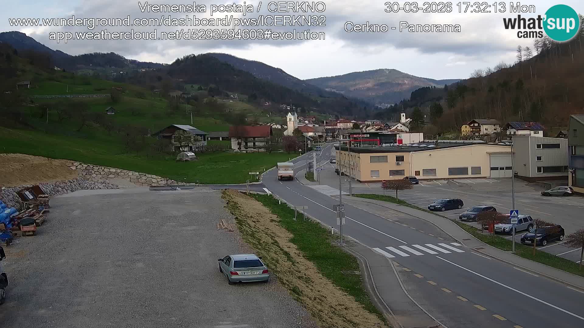 Cerkno city entrance Live Webcam