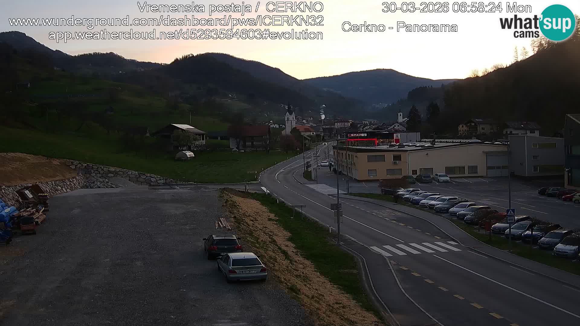 Cerkno city entrance Live Webcam