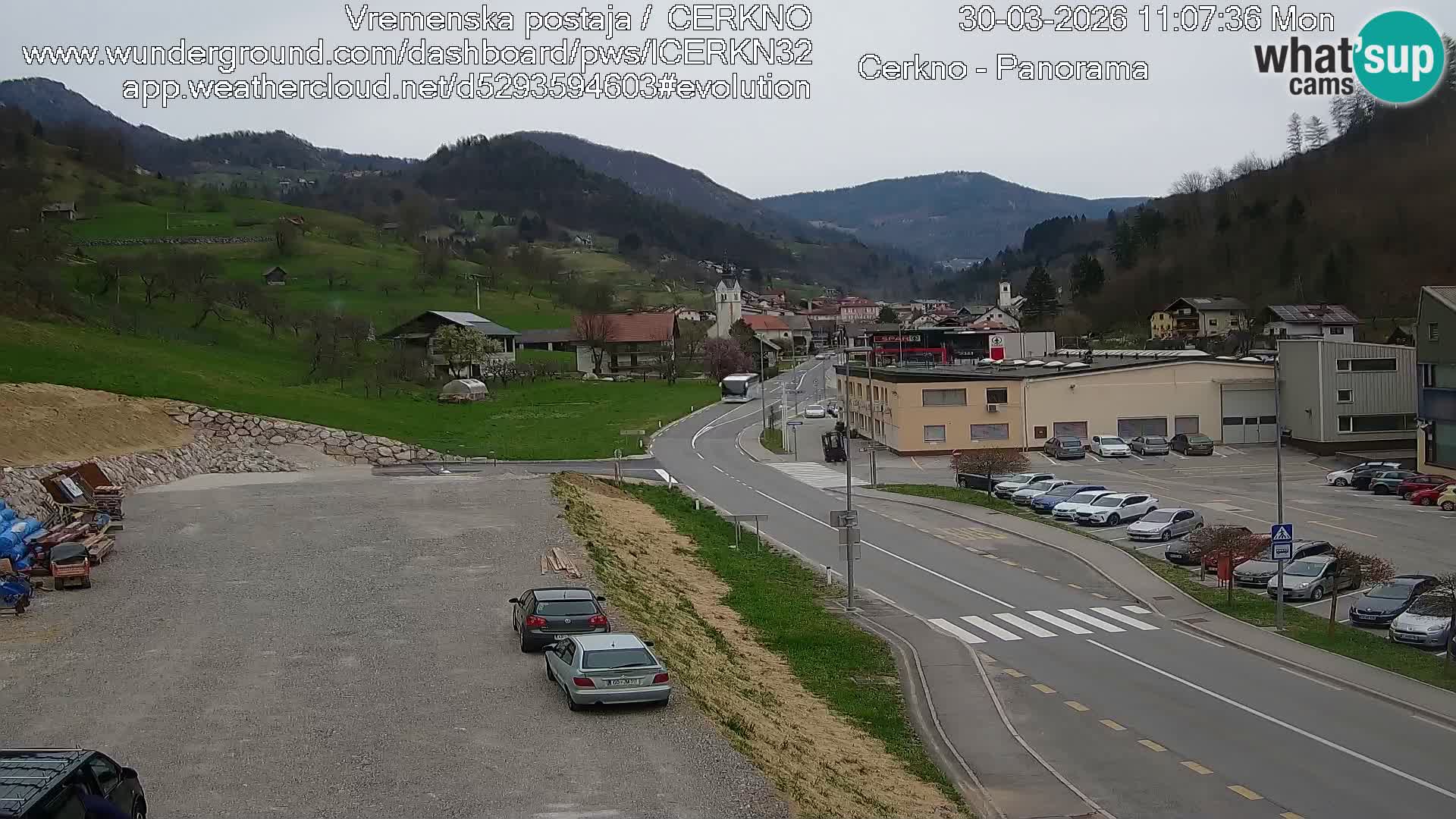Cerkno city entrance Live Webcam