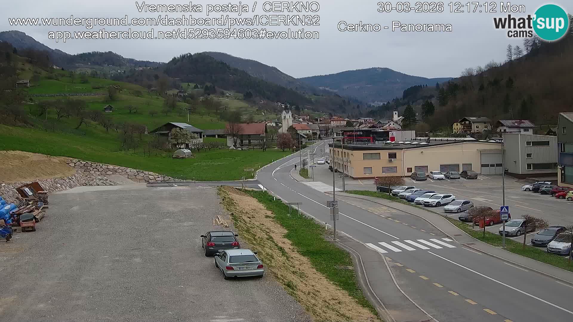 Cerkno city entrance Live Webcam