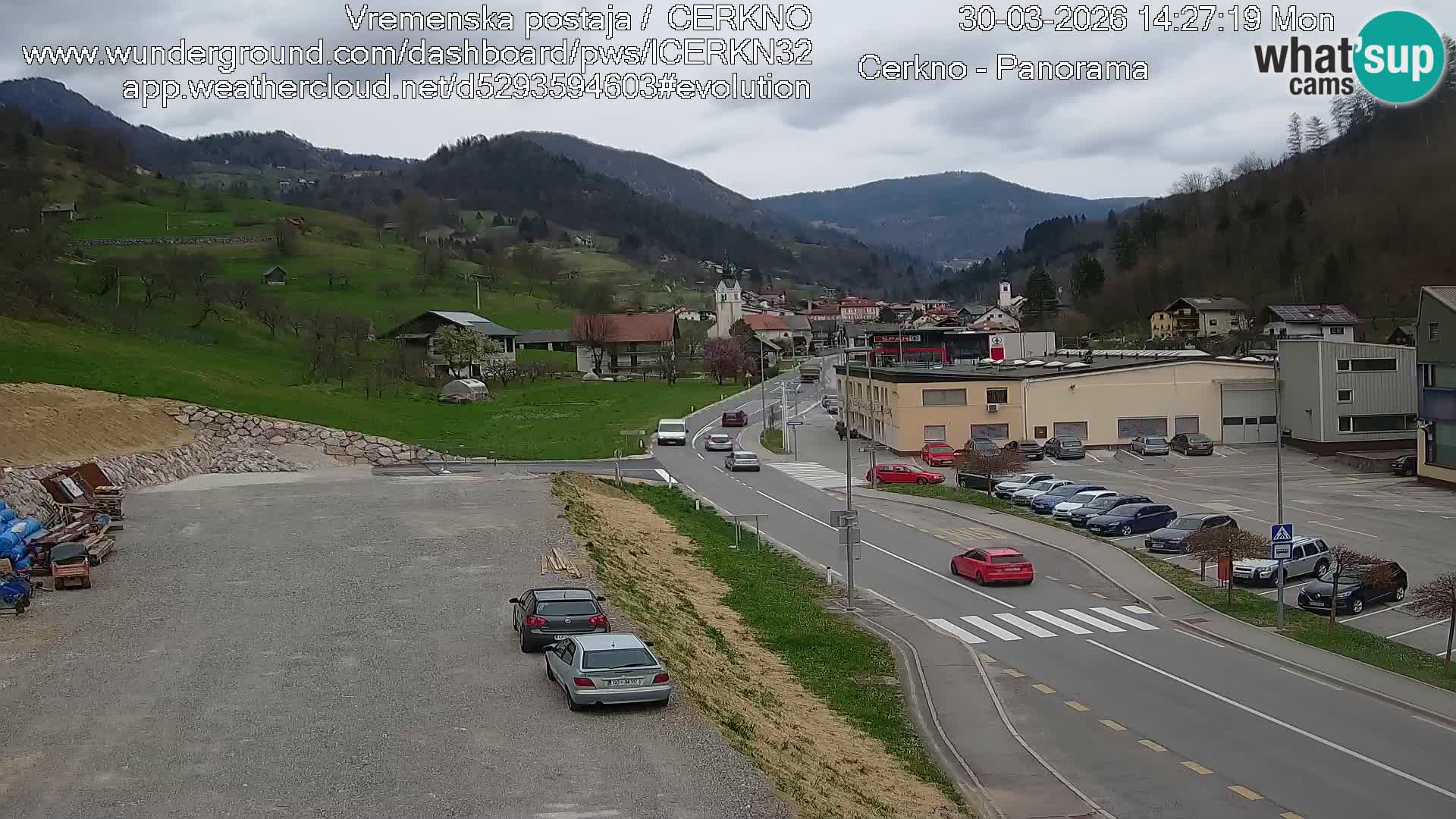 Cerkno city entrance Live Webcam