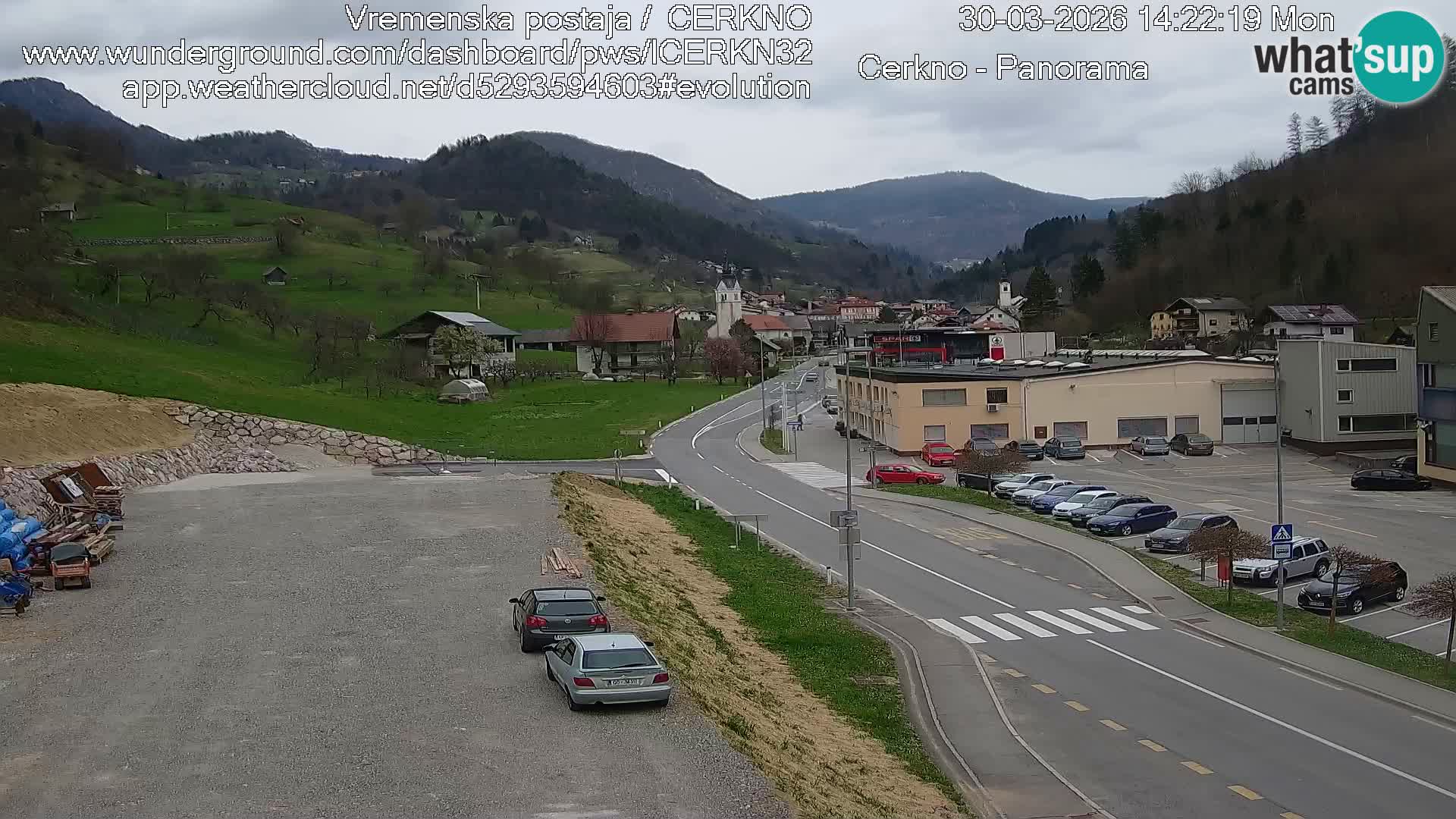 Cerkno city entrance Live Webcam