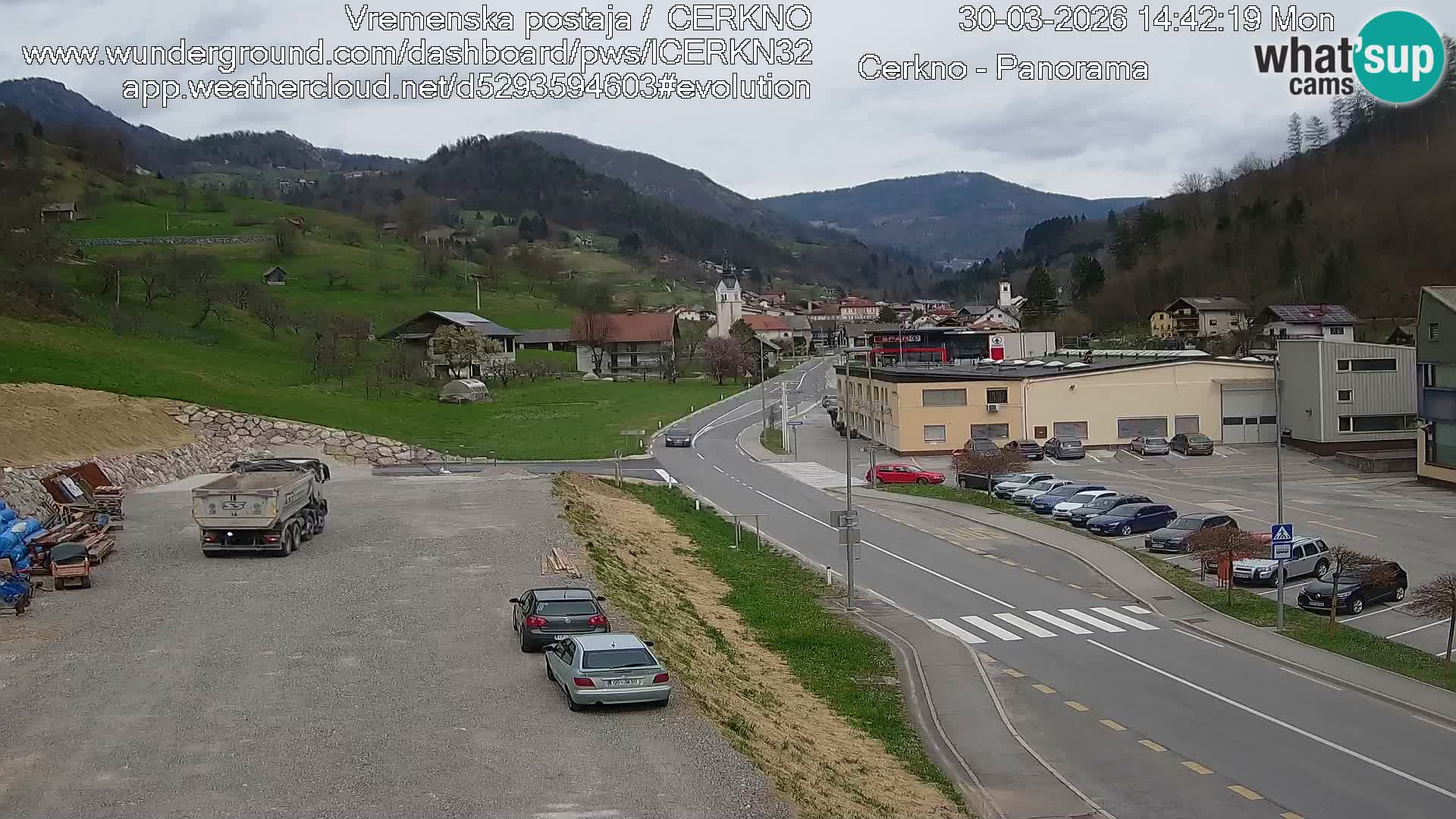 Cerkno city entrance Live Webcam