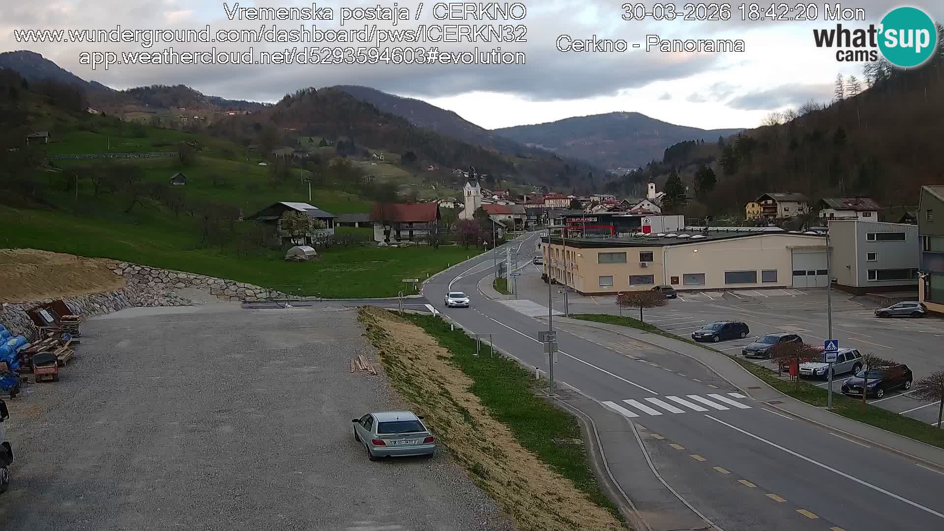 Cerkno city entrance Live Webcam