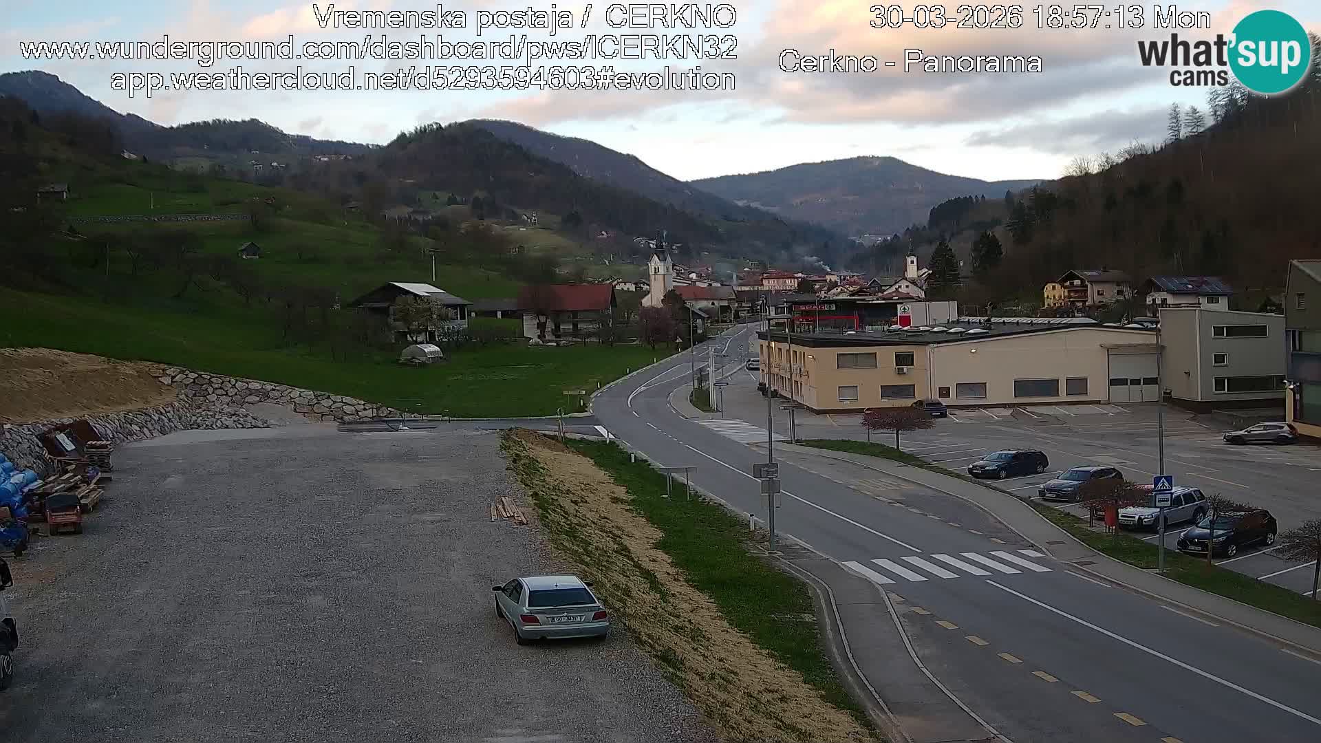 Cerkno city entrance Live Webcam