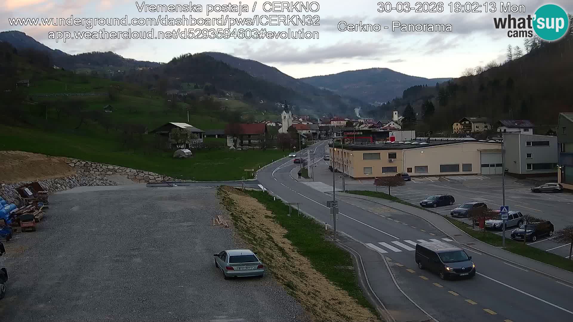 Cerkno city entrance Live Webcam
