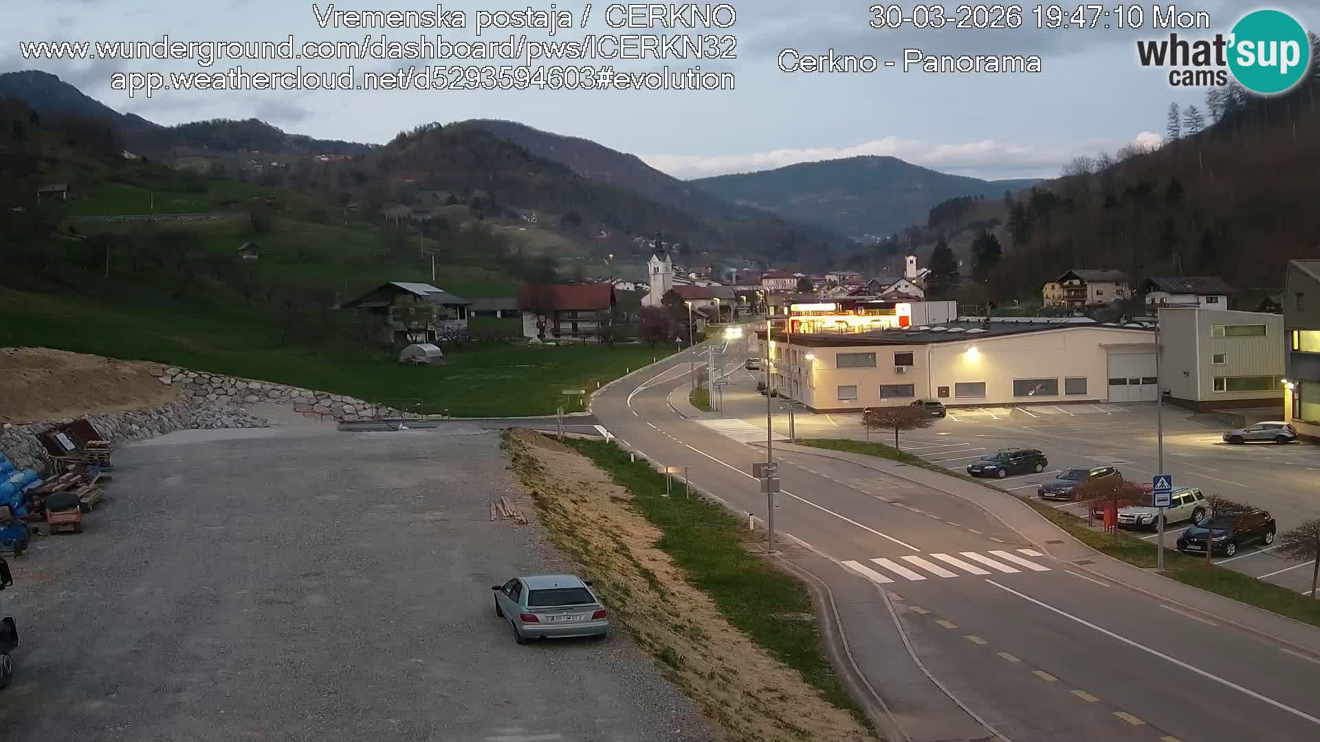 Cerkno entrada a la ciudad Webcam en vivo