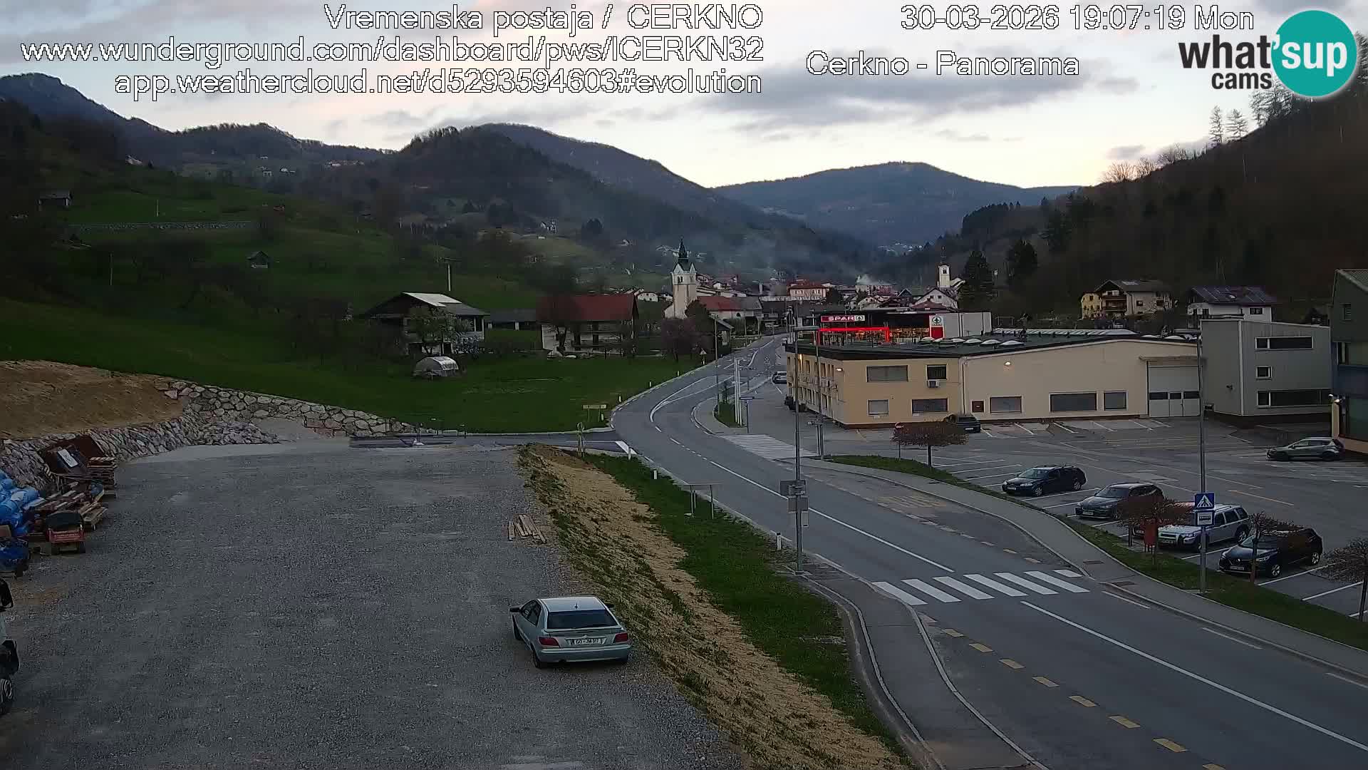 Cerkno city entrance Live Webcam
