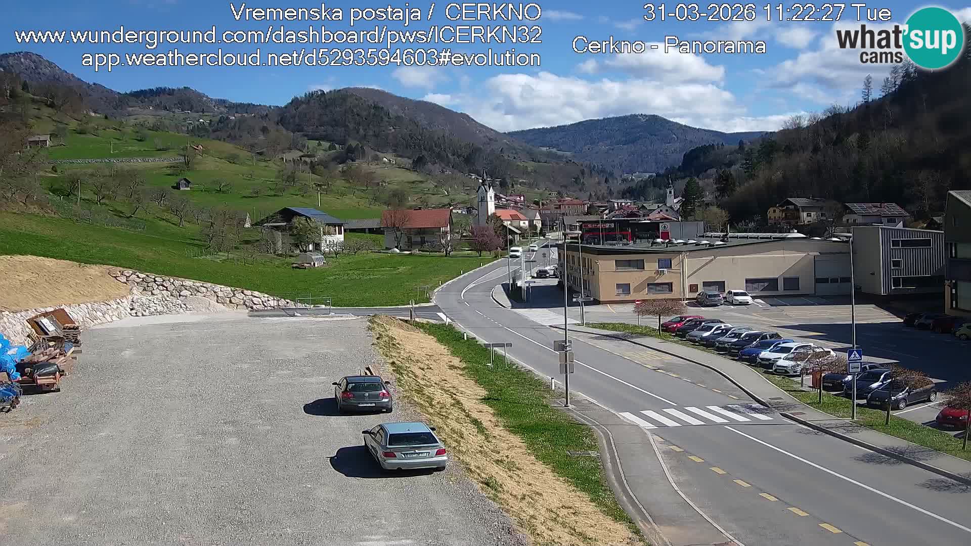 Cerkno entrada a la ciudad Webcam en vivo