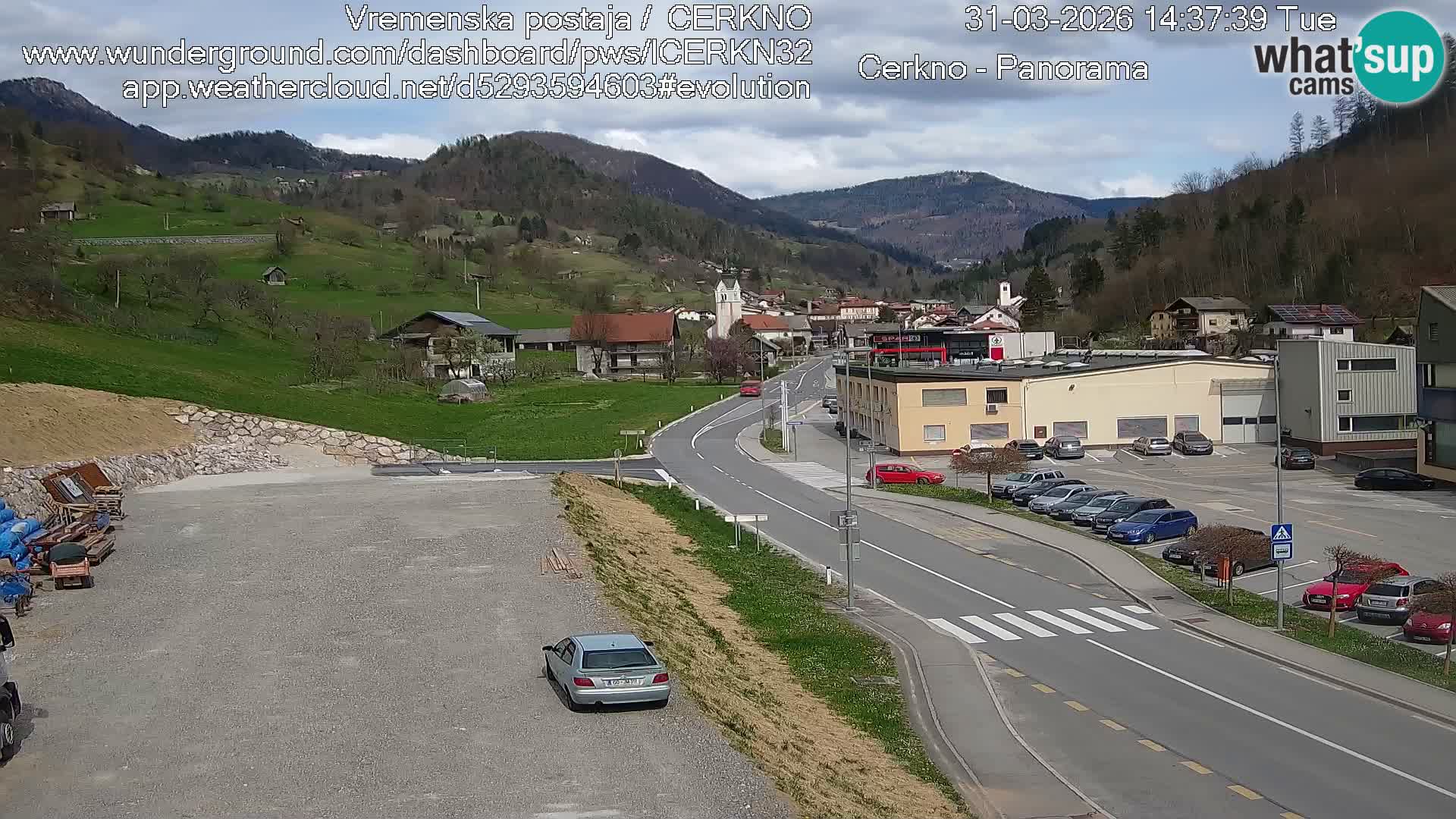 Cerkno city entrance Live Webcam