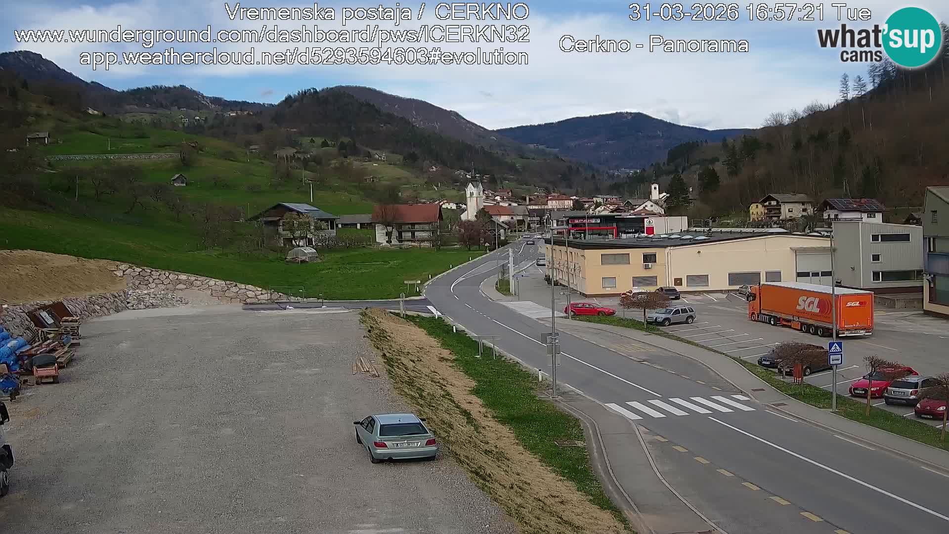 Cerkno city entrance Live Webcam