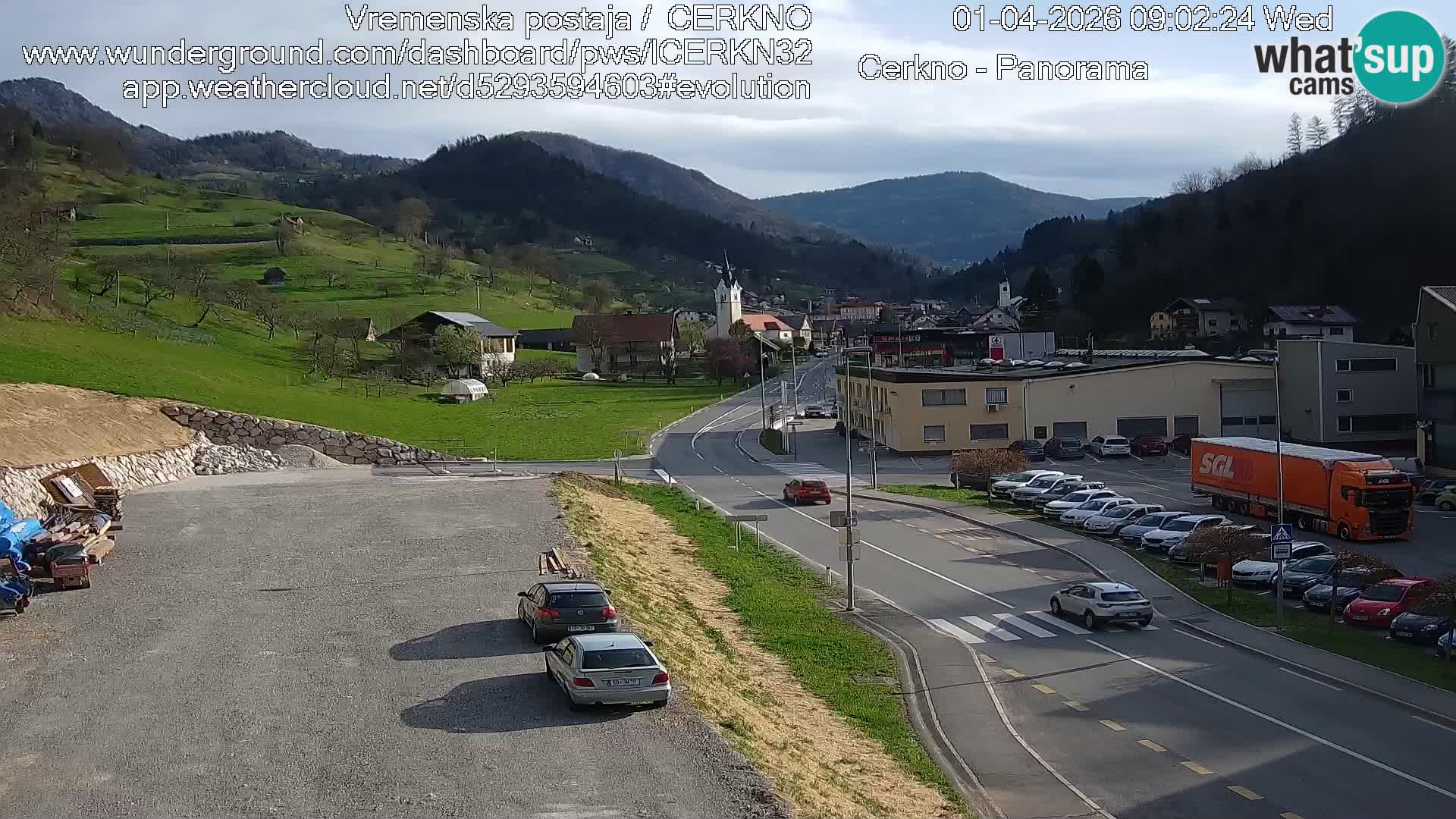 Cerkno city entrance Live Webcam