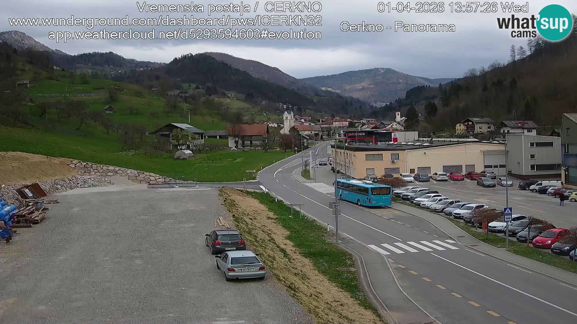 Cerkno city entrance Live Webcam