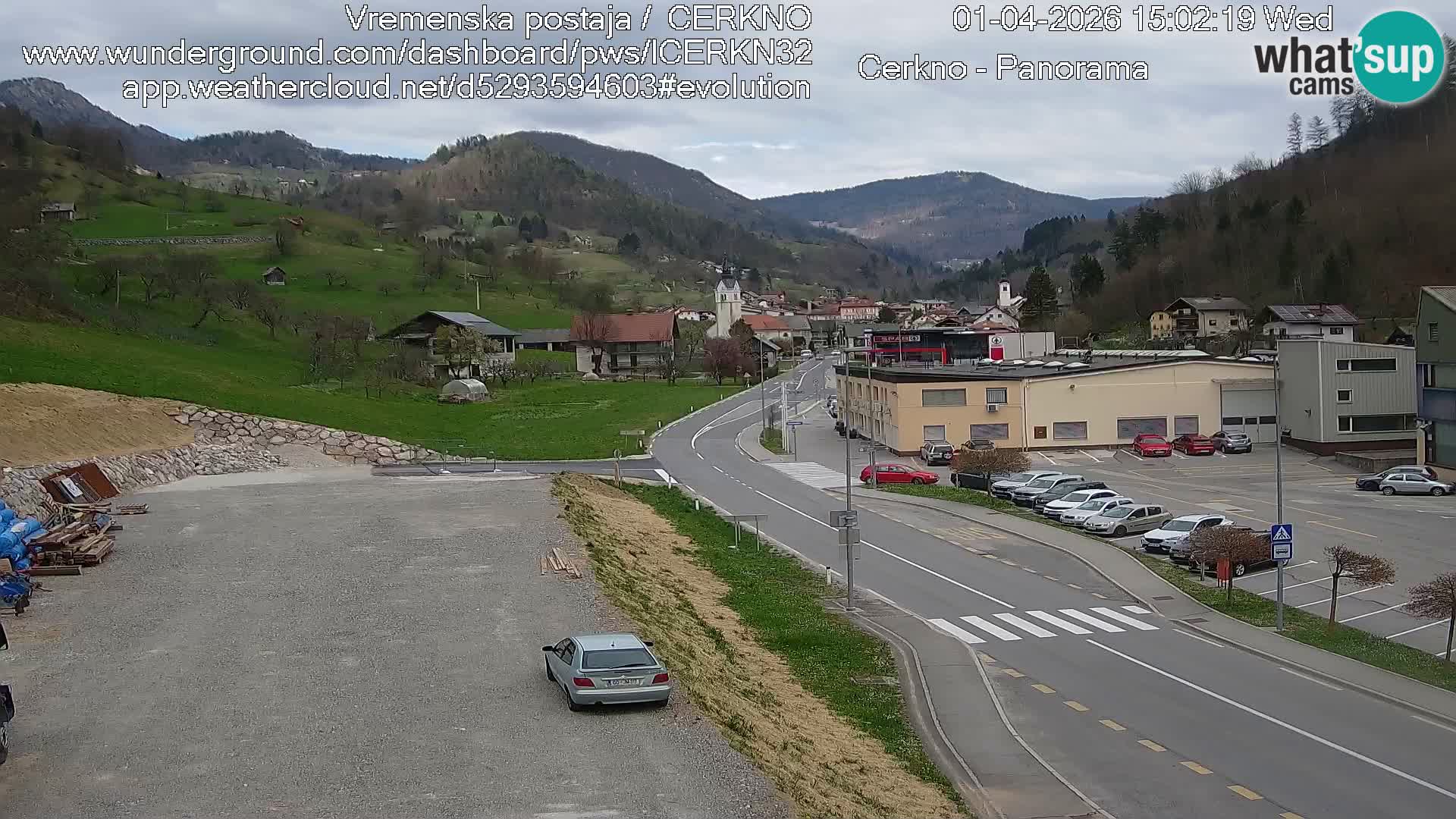 Cerkno city entrance Live Webcam