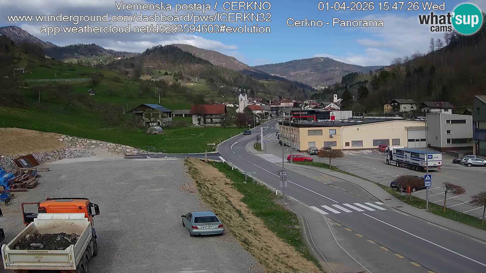 Cerkno entrada a la ciudad Webcam en vivo