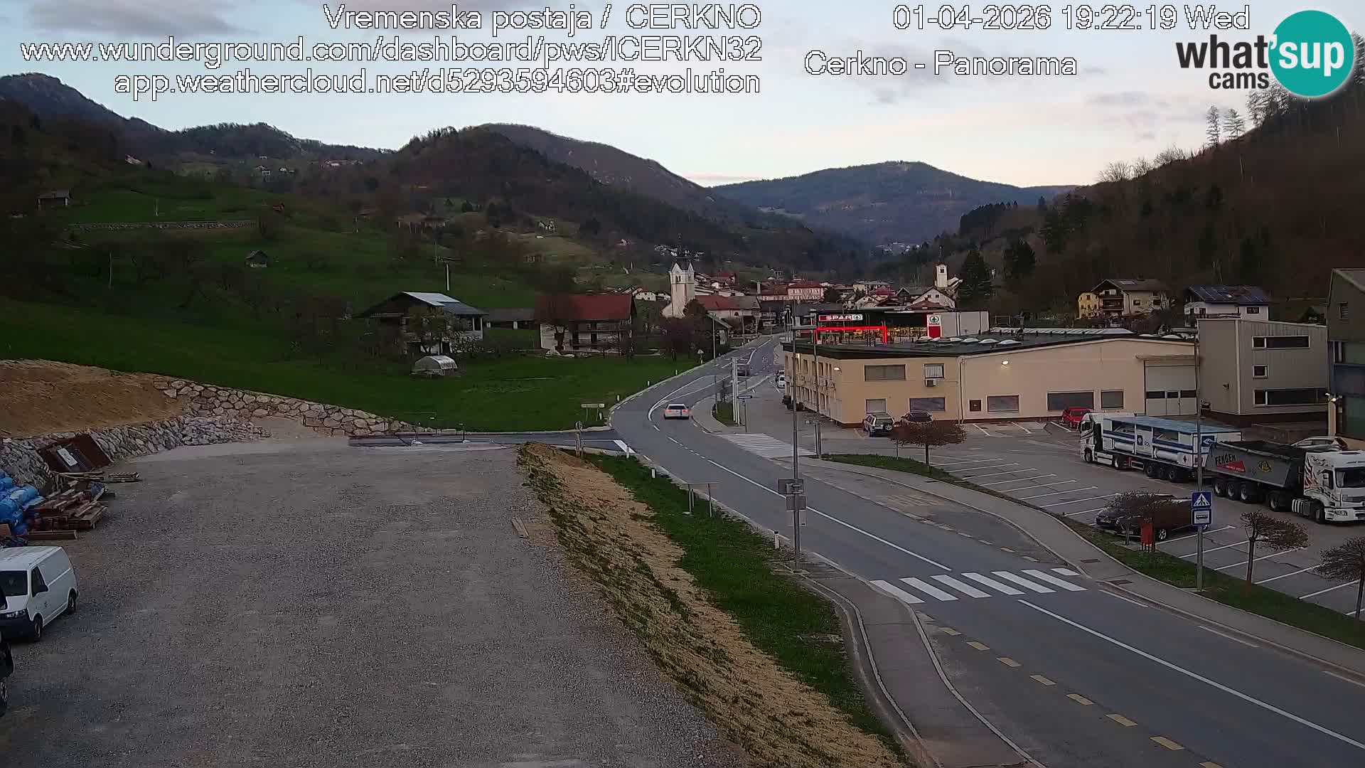 Cerkno city entrance Live Webcam