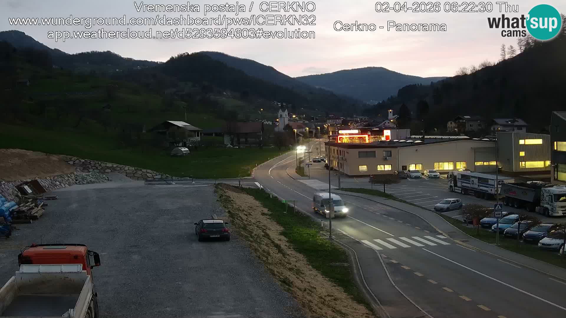 Cerkno entrada a la ciudad Webcam en vivo