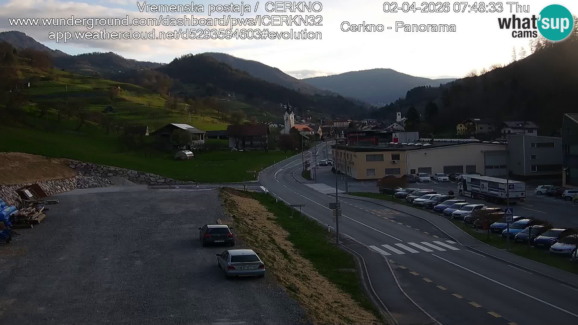Webcam en direct – Entrée de la ville de Cerkno