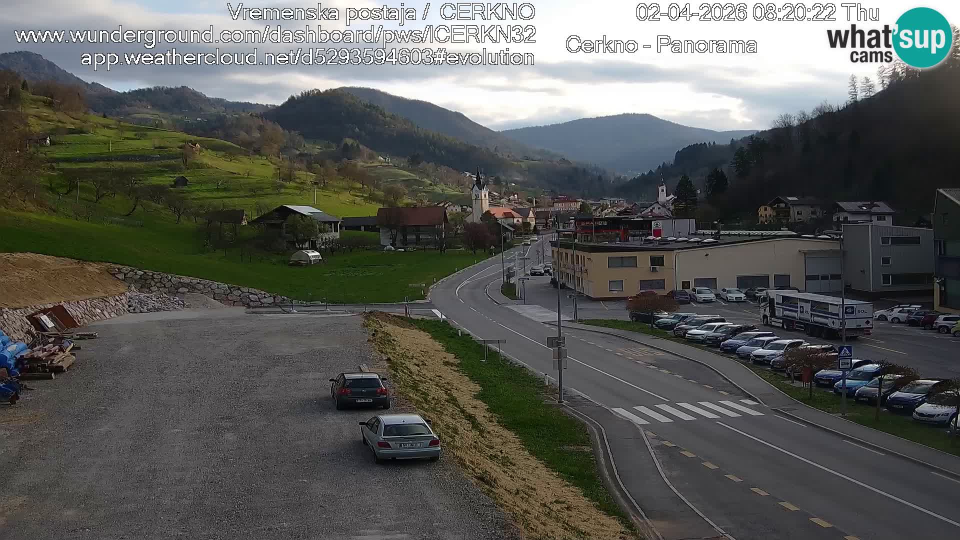Webcam en direct – Entrée de la ville de Cerkno