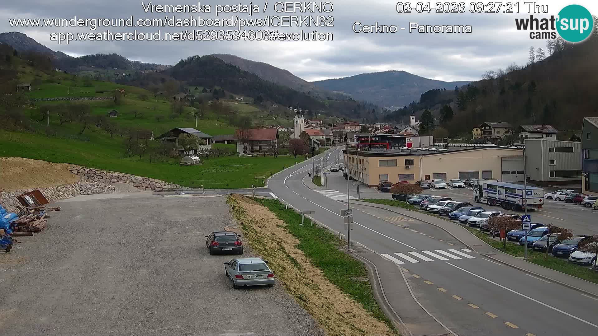 Cerkno city entrance Live Webcam