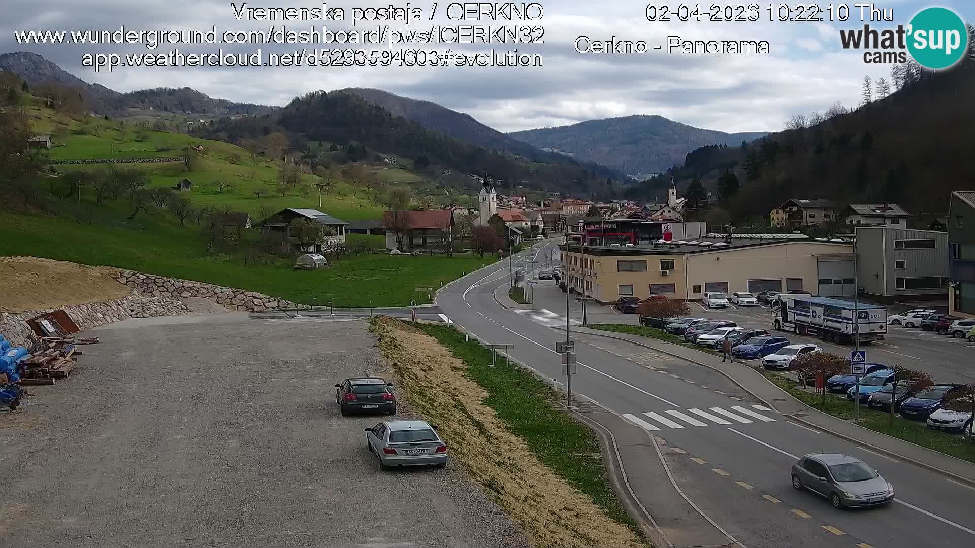 Webcam en direct – Entrée de la ville de Cerkno