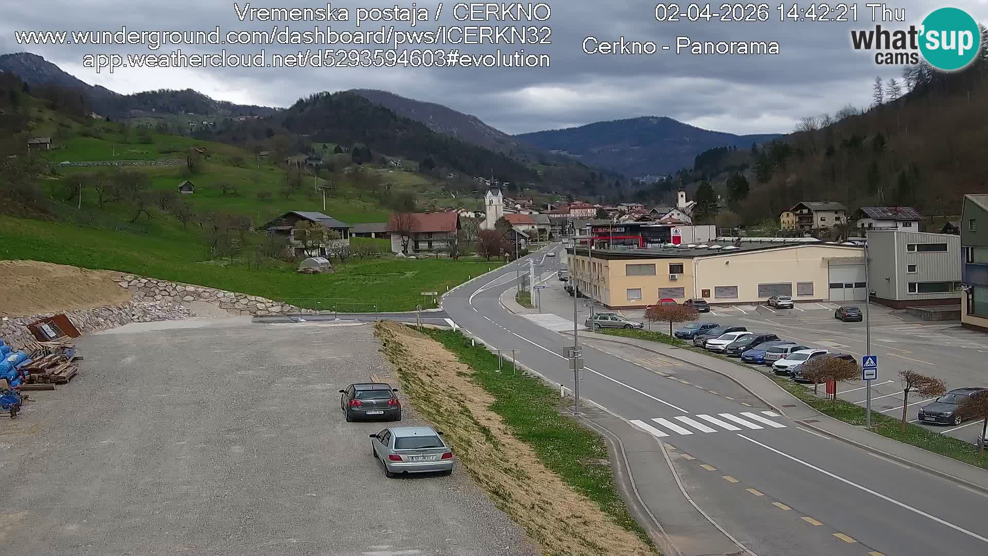 Cerkno city entrance Live Webcam