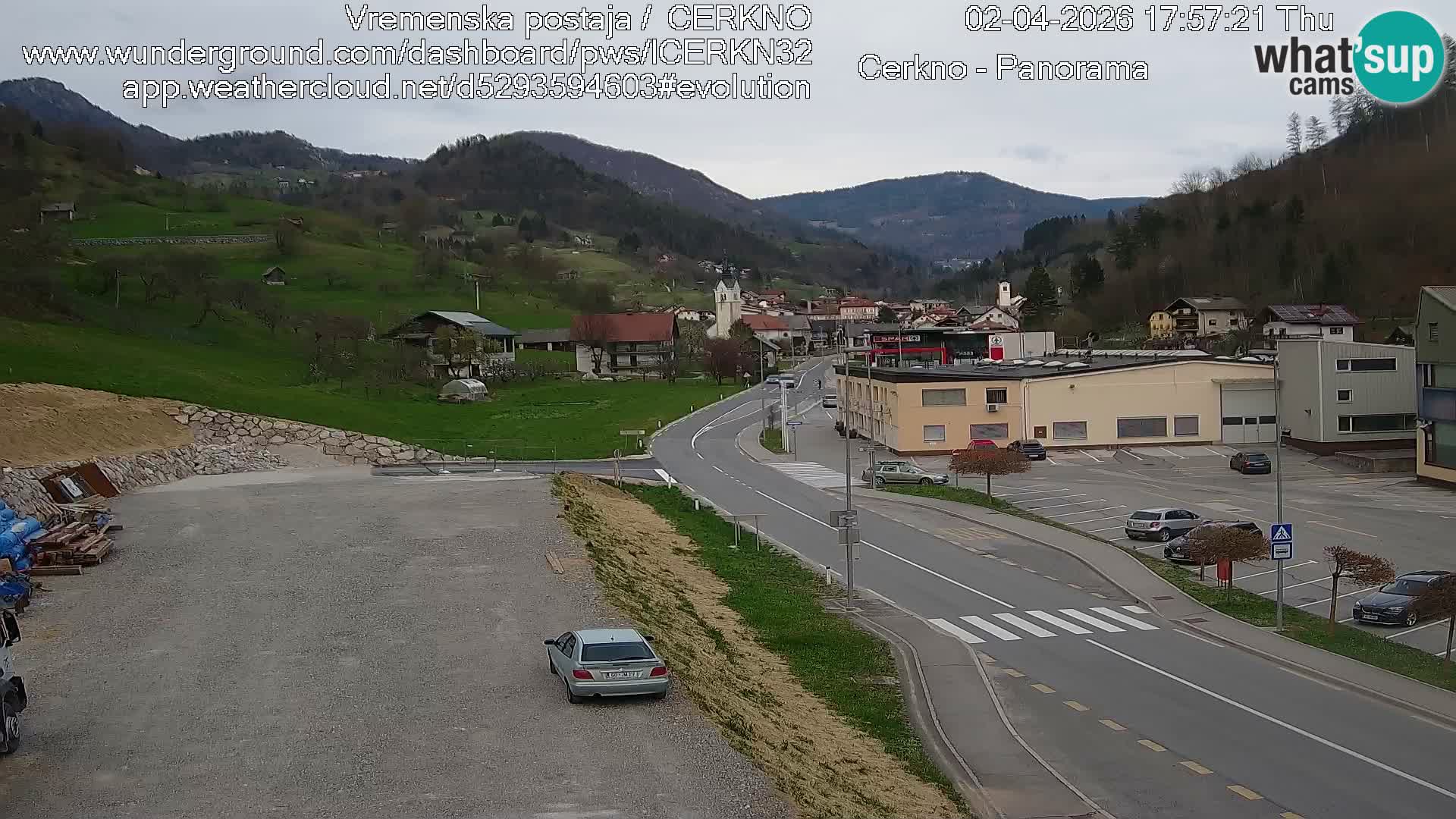 Cerkno city entrance Live Webcam