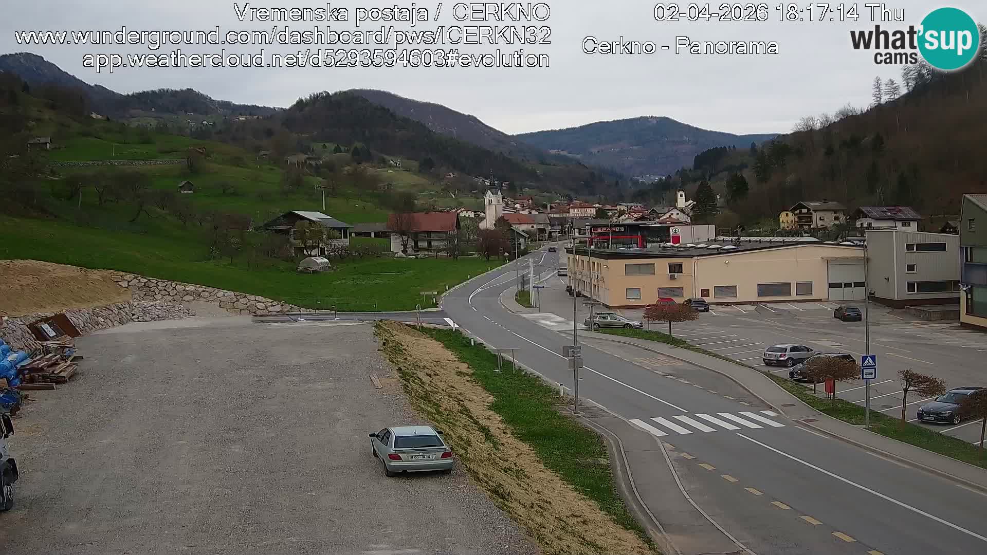 Cerkno city entrance Live Webcam