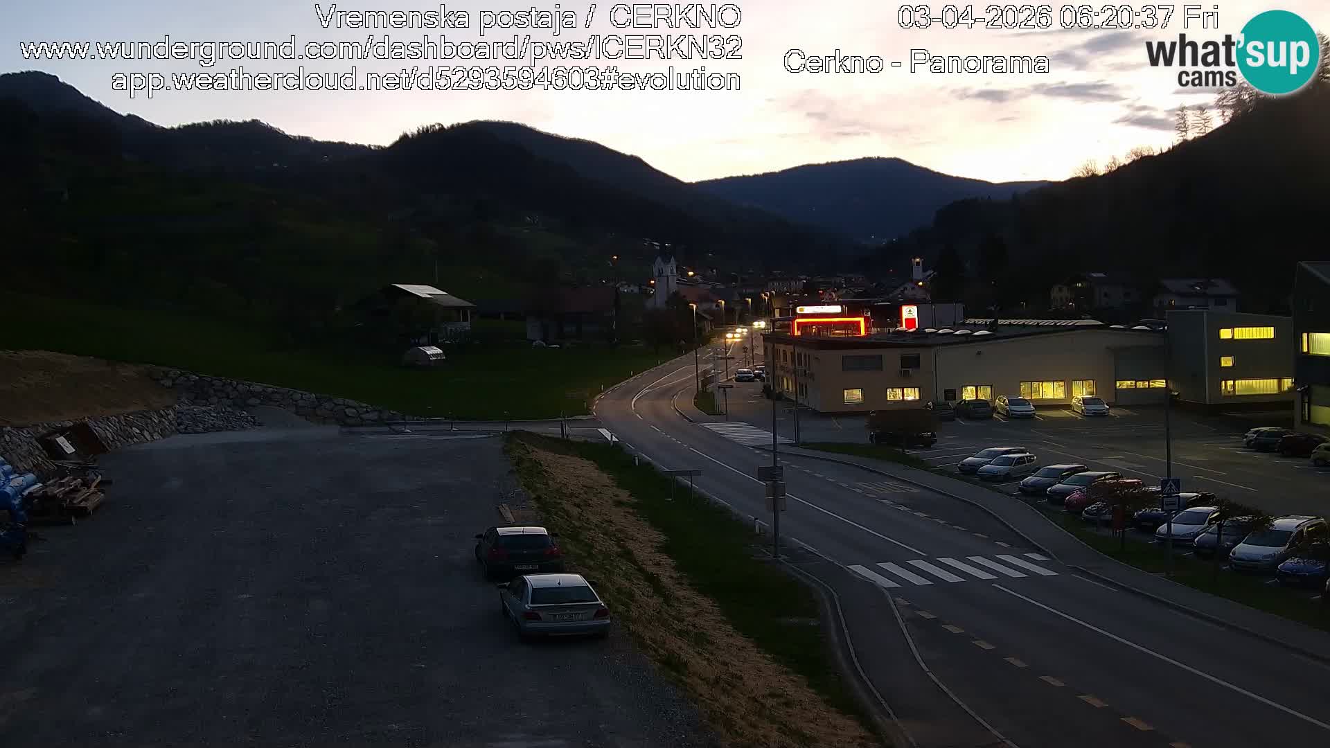Cerkno city entrance Live Webcam