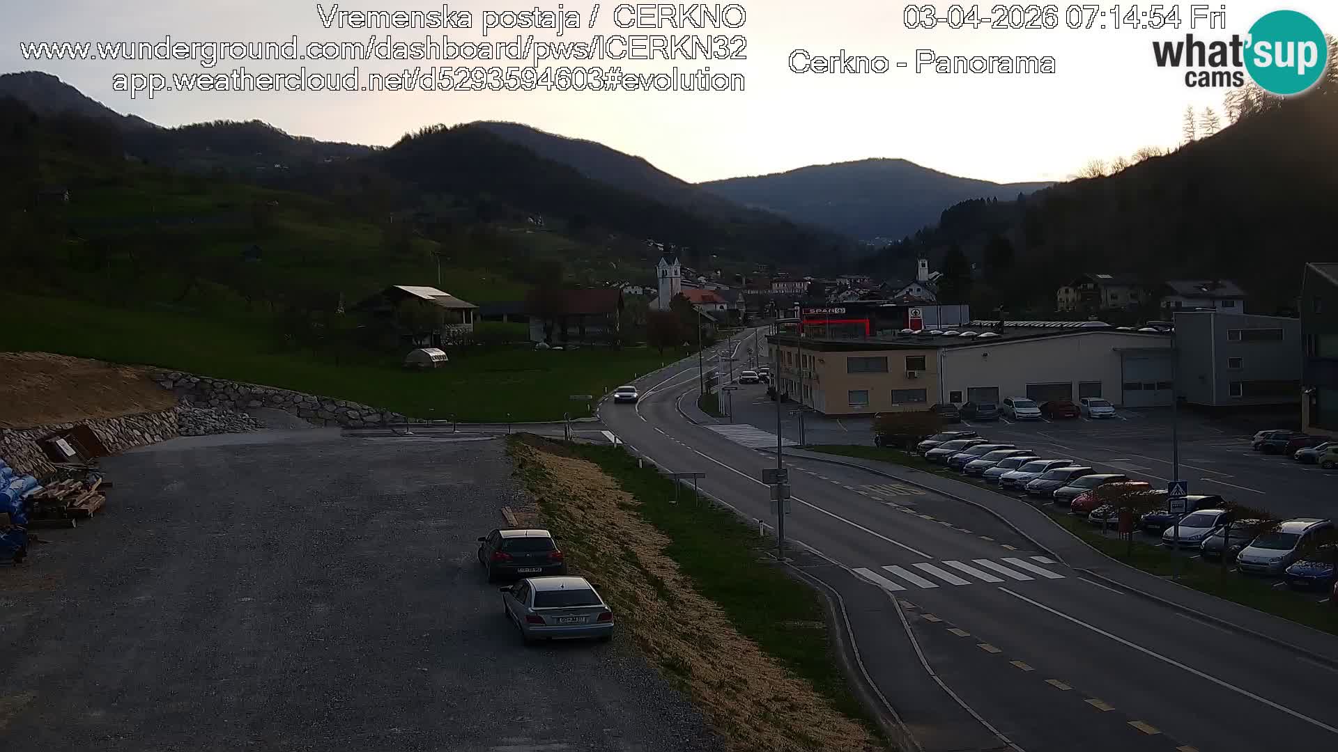 Cerkno city entrance Live Webcam