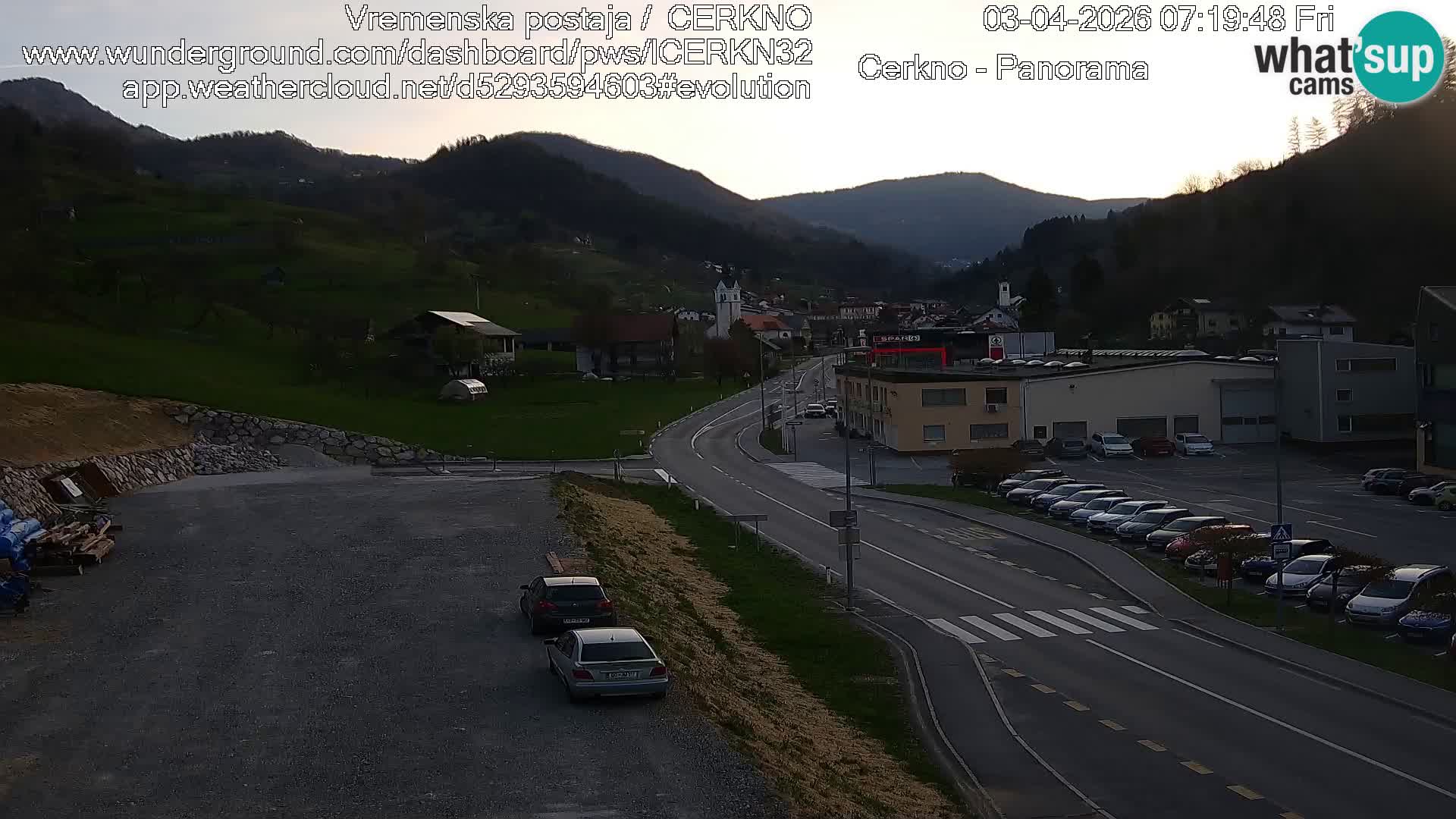 Cerkno entrada a la ciudad Webcam en vivo