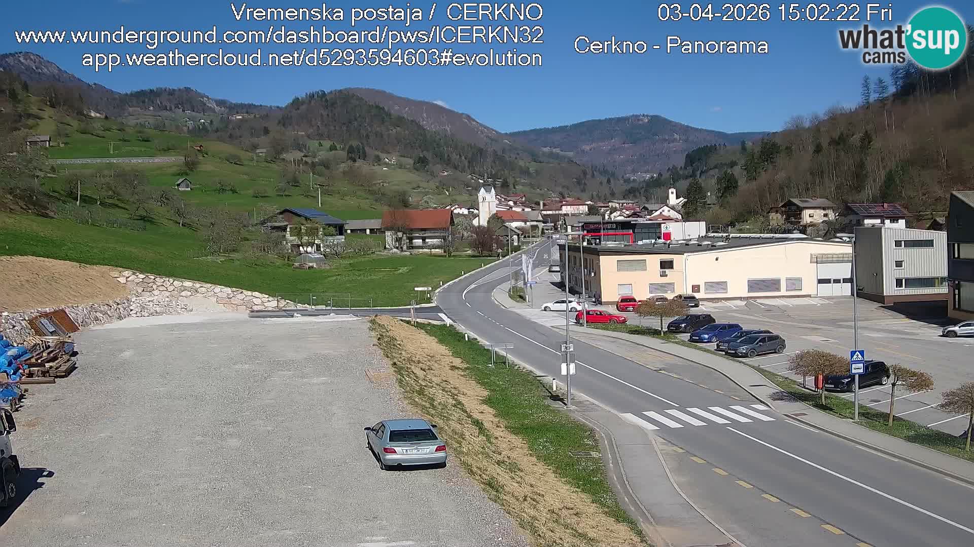 Webcam en direct – Entrée de la ville de Cerkno