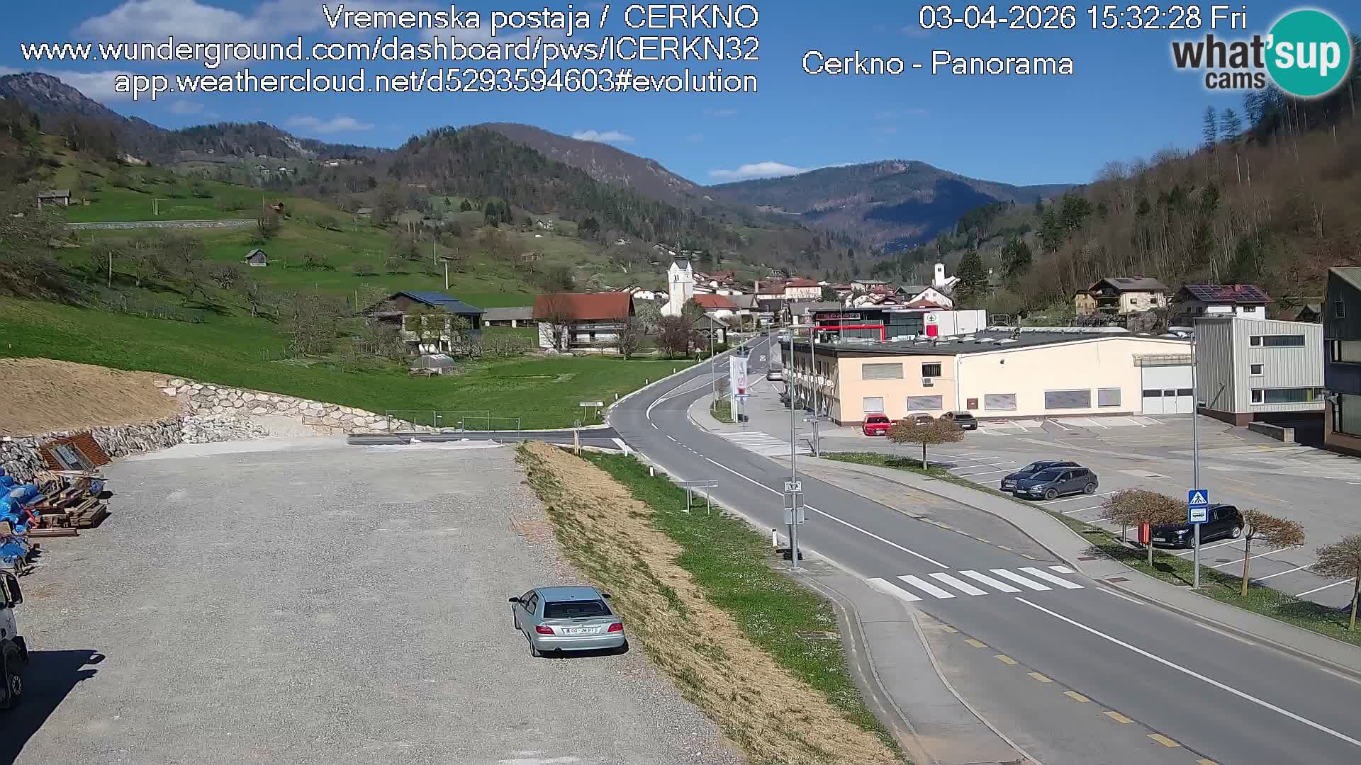Webcam en direct – Entrée de la ville de Cerkno