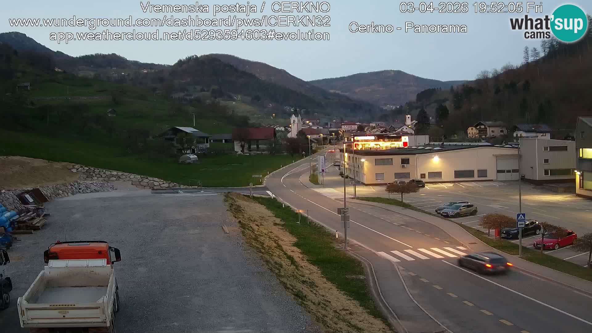 Cerkno city entrance Live Webcam
