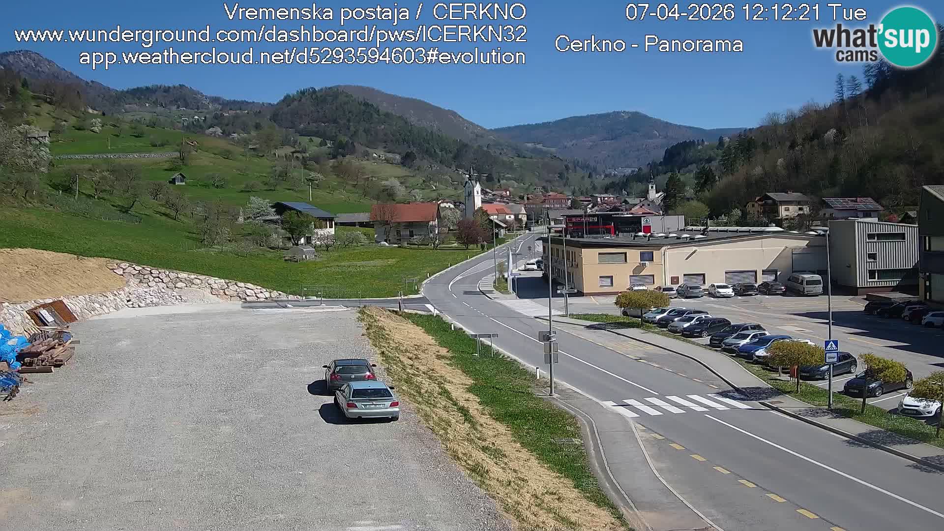 Cerkno city entrance Live Webcam