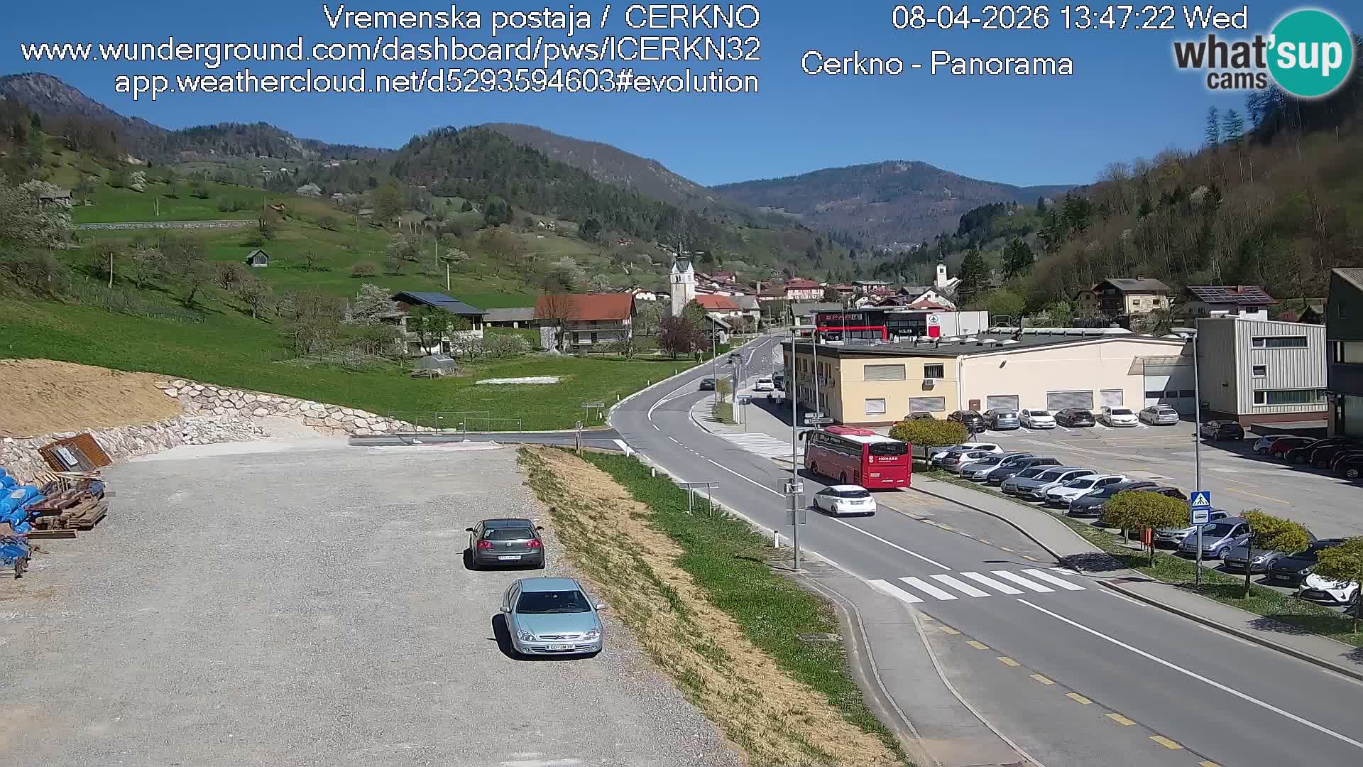 Webcam en direct – Entrée de la ville de Cerkno
