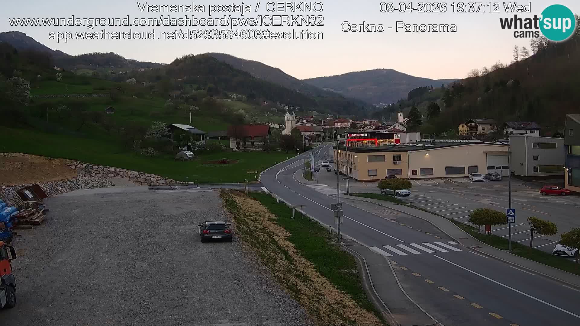 Cerkno city entrance Live Webcam
