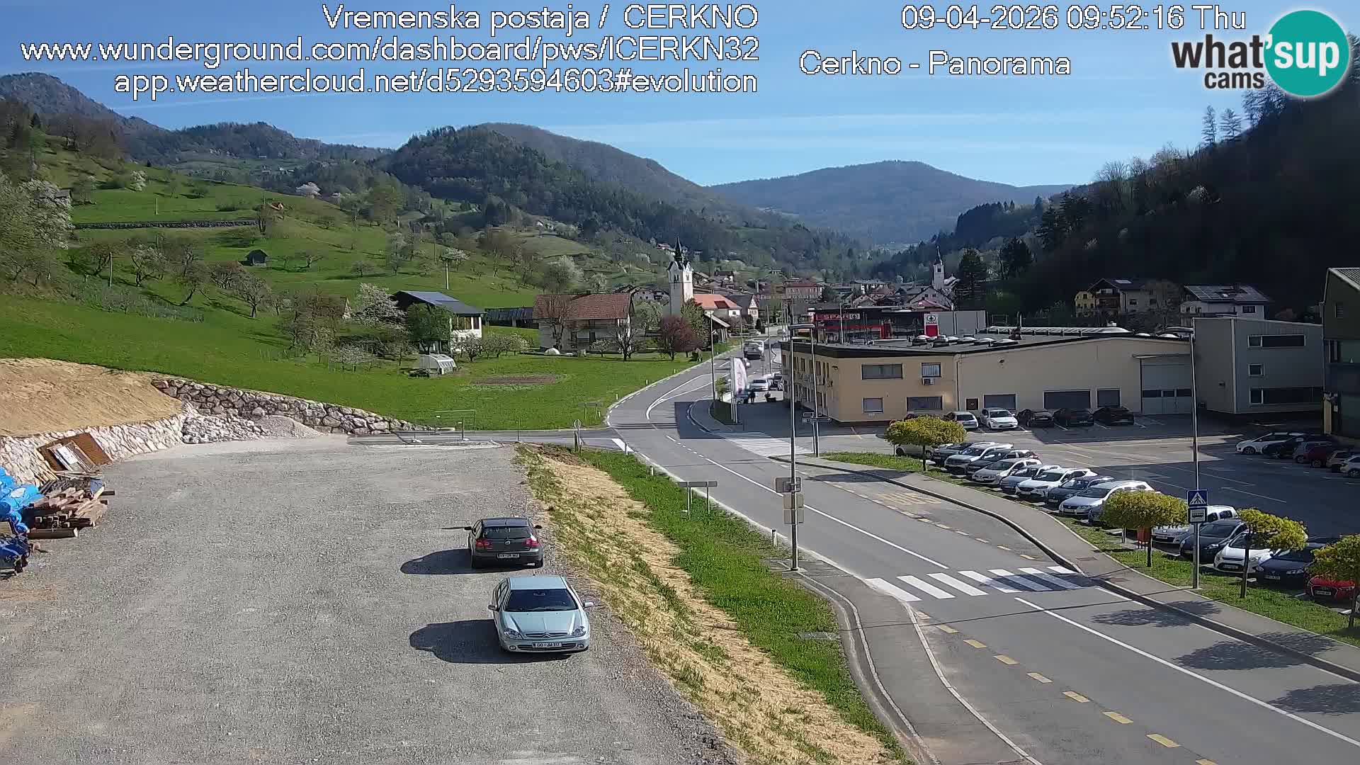 Cerkno city entrance Live Webcam