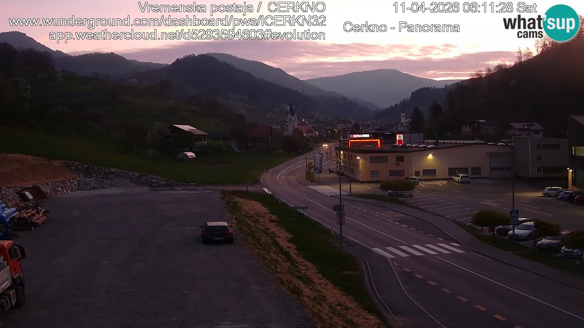Cerkno city entrance Live Webcam