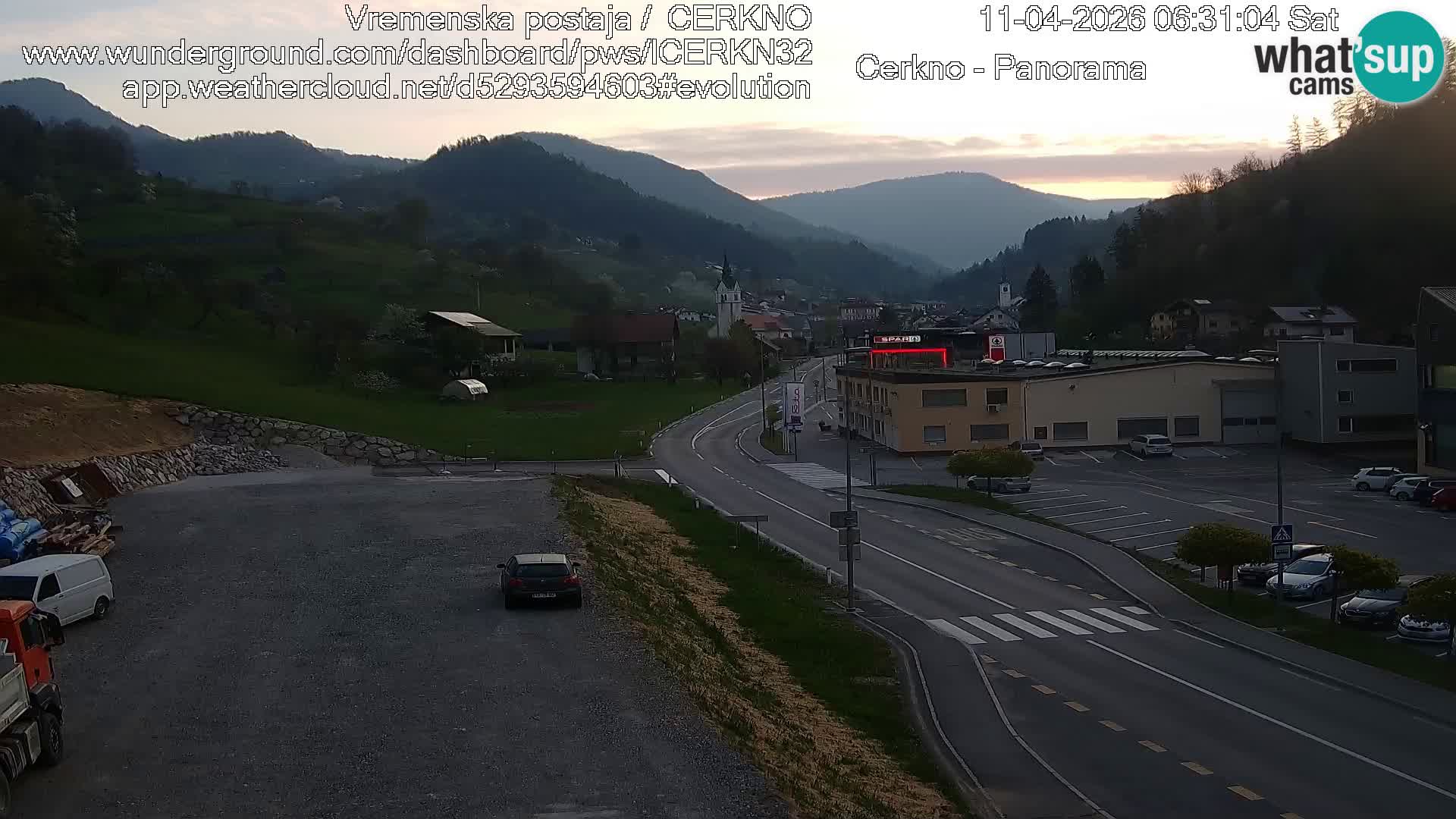 Cerkno city entrance Live Webcam