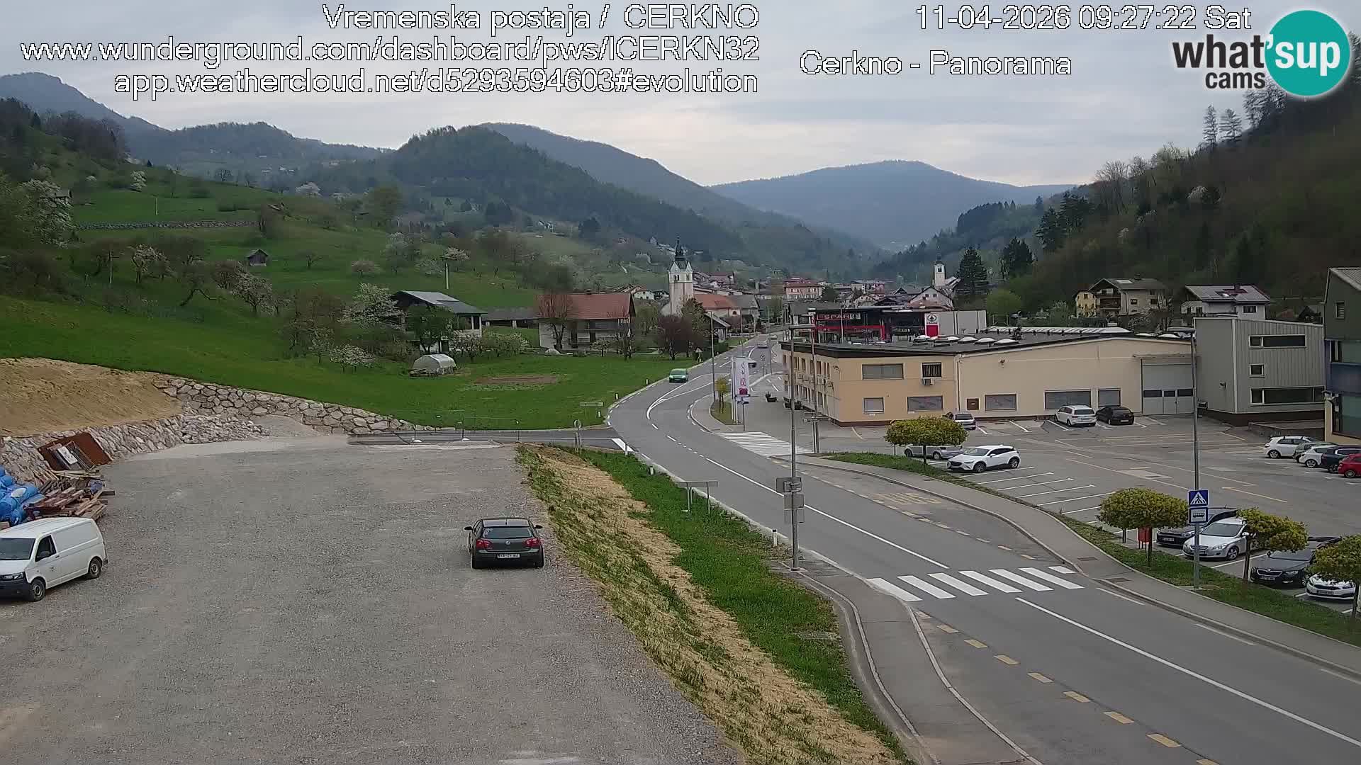 Webcam en direct – Entrée de la ville de Cerkno