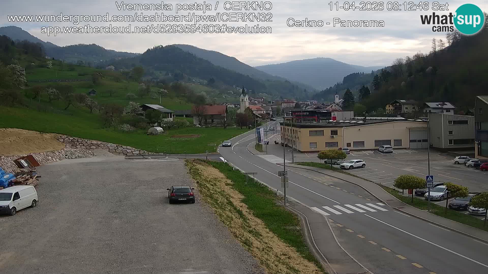 Webcam en direct – Entrée de la ville de Cerkno
