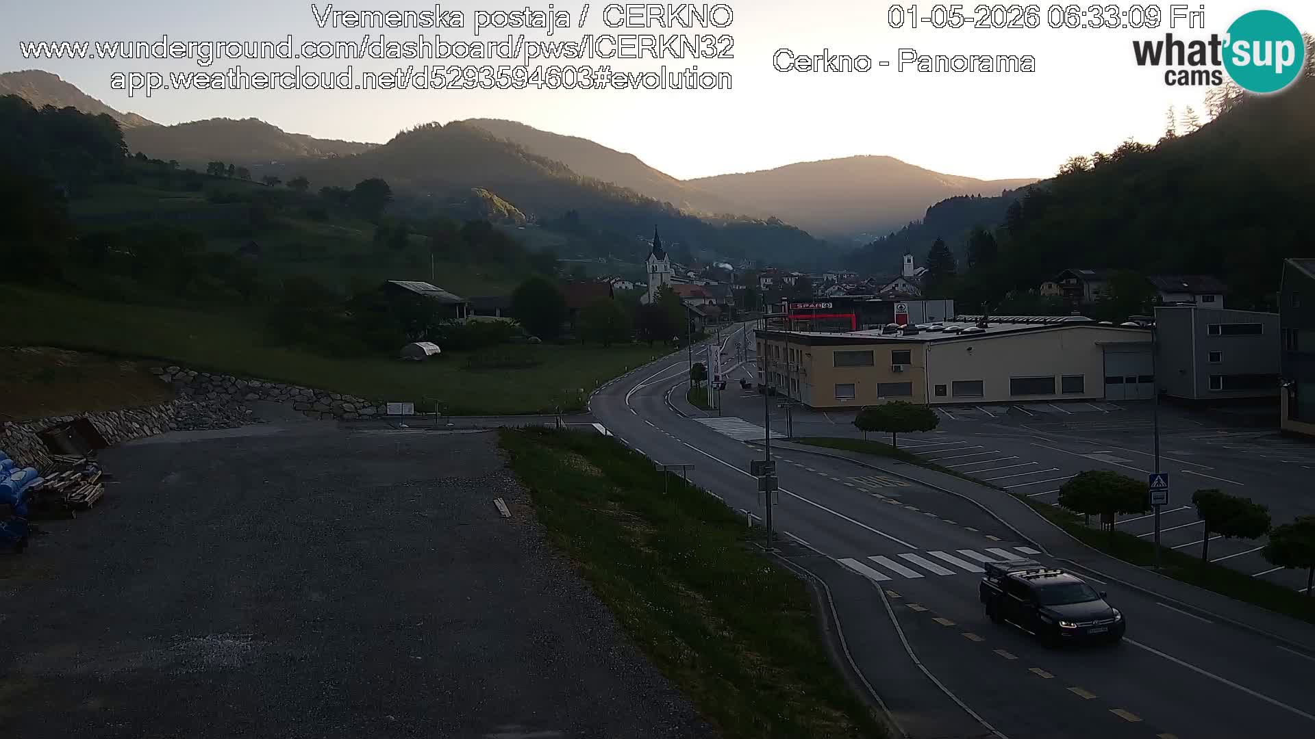 Cerkno entrada a la ciudad Webcam en vivo