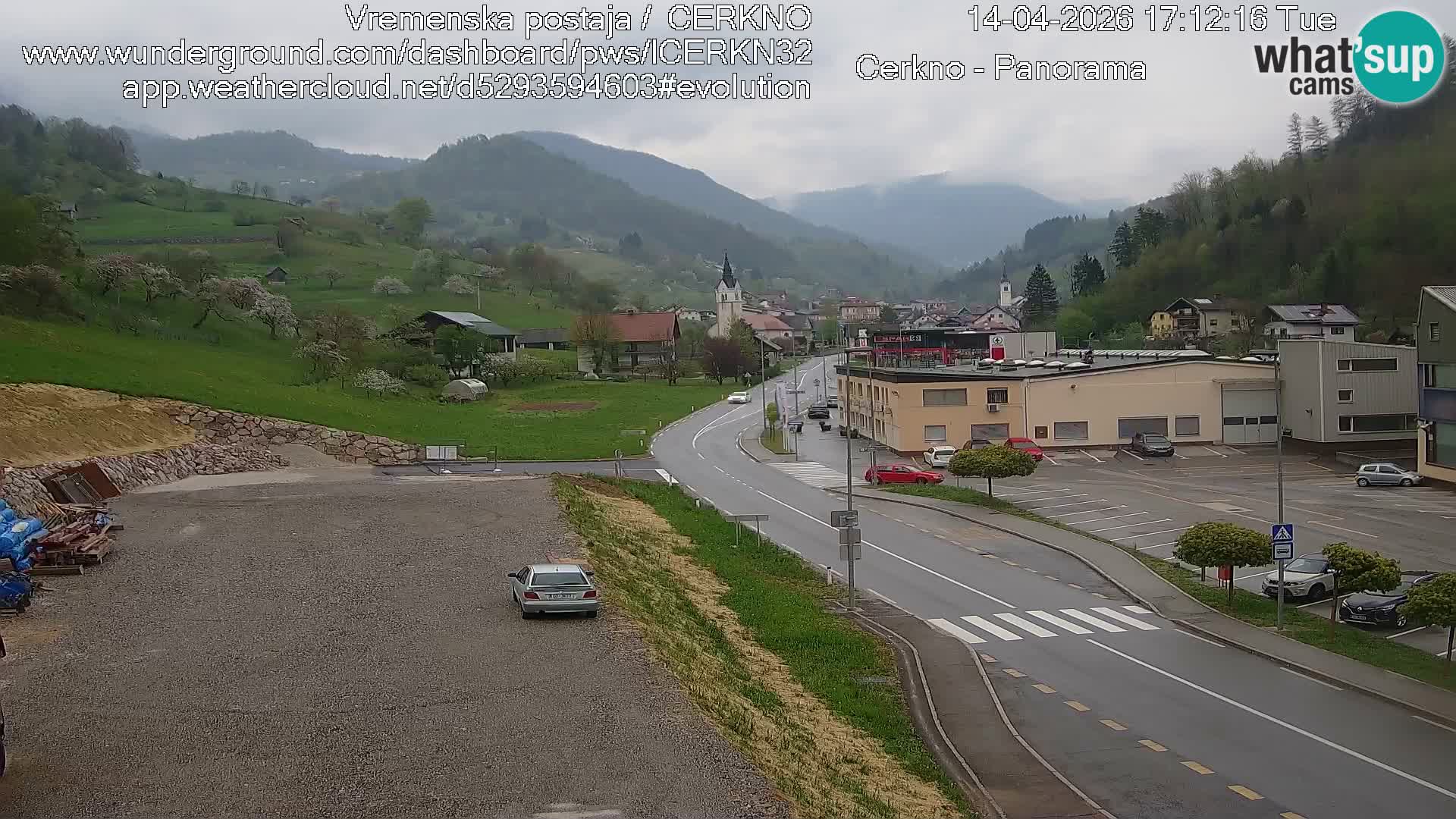 Cerkno city entrance Live Webcam