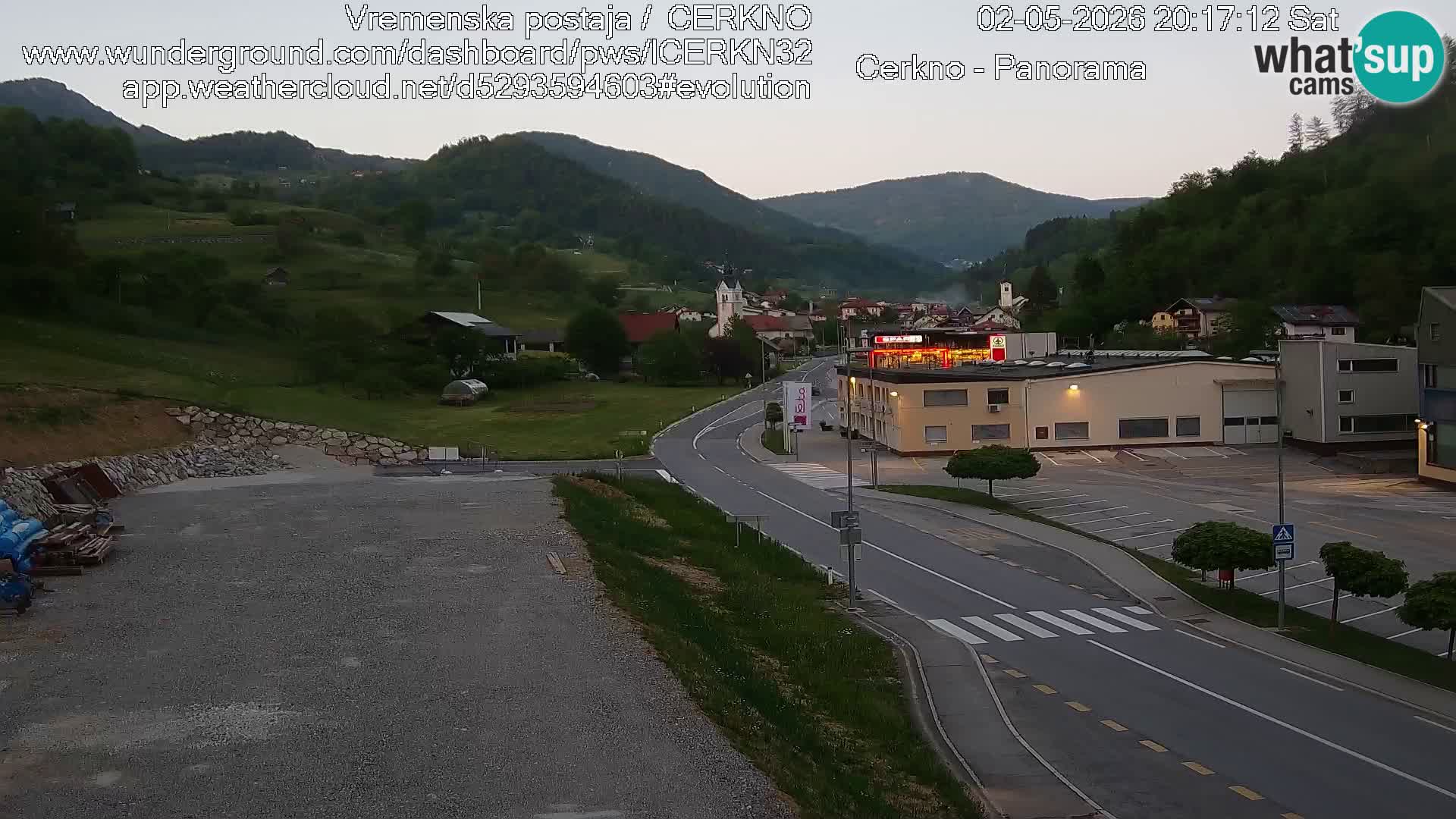 Cerkno city entrance Live Webcam
