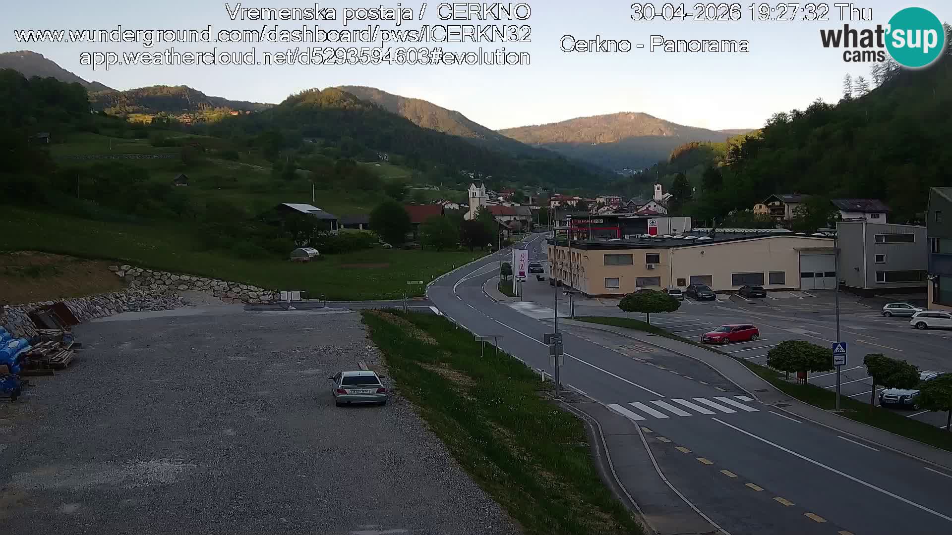 Cerkno city entrance Live Webcam